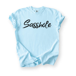 Image of Sasshole® Women’s Comfort Colors® Tee – Bold Logo Funny Graphic T-Shirt, Relaxed Fit Statement Shirt