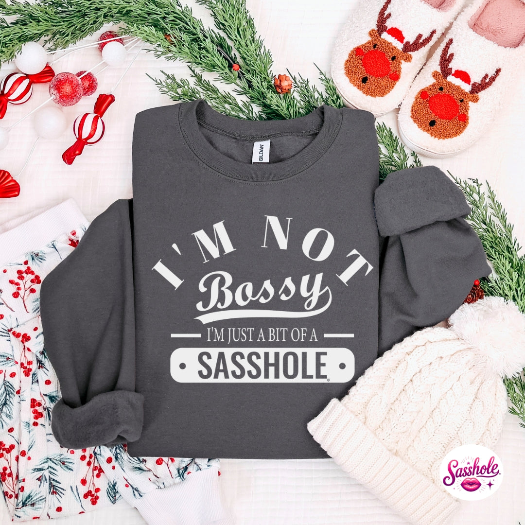 Image of I’m Not Bossy, Just a Bit of a Sasshole® Christmas Sweatshirt – Funny Holiday Women’s Sweater