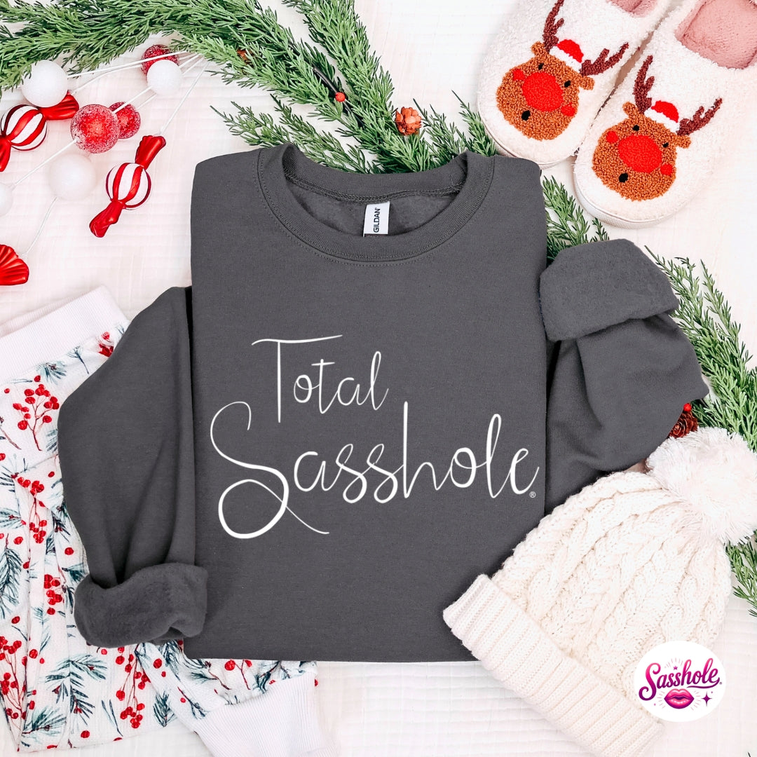Image of Total Sasshole® Christmas Sweatshirt – Funny Holiday Women’s Cozy Fleece Pullover