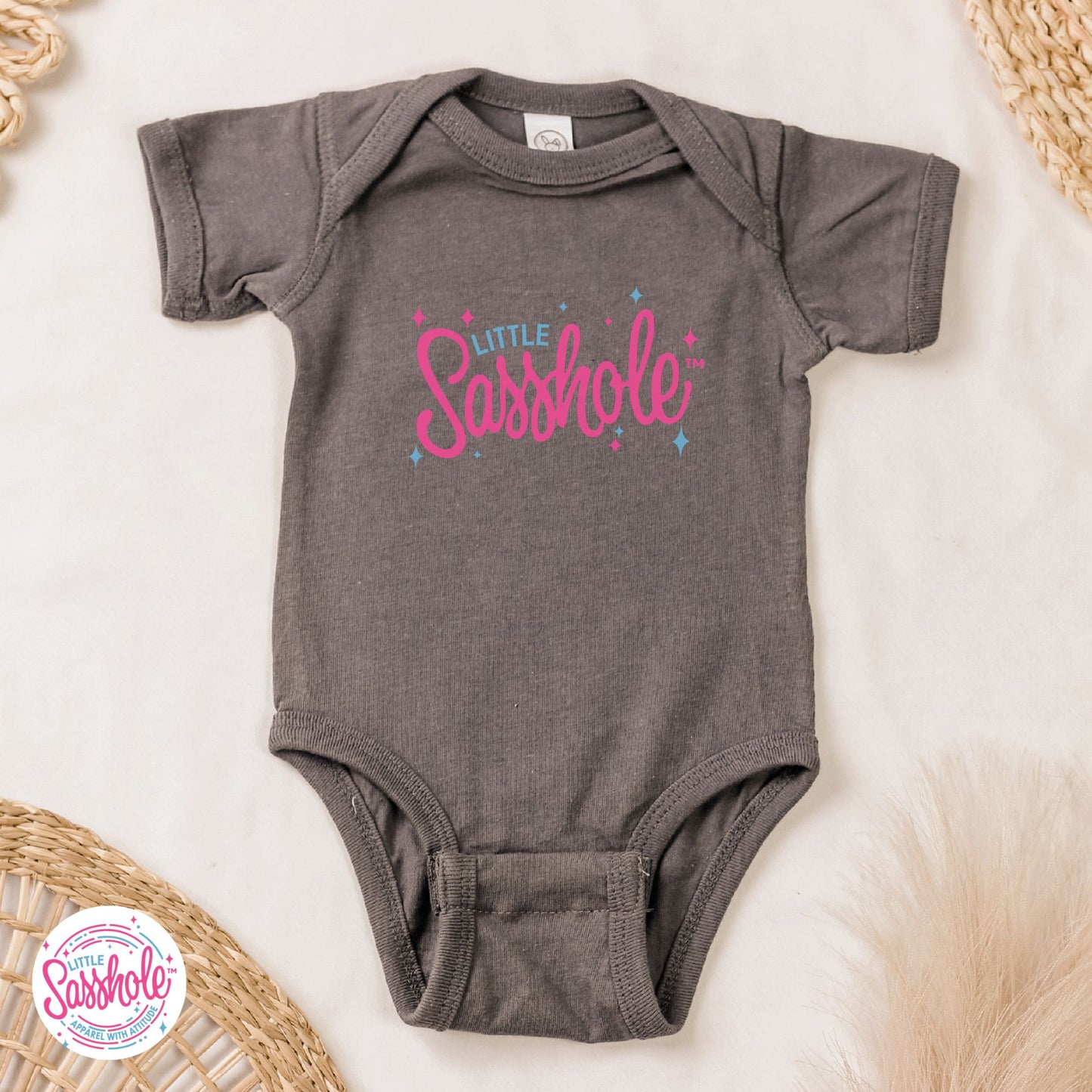 charcoal funny baby onesie