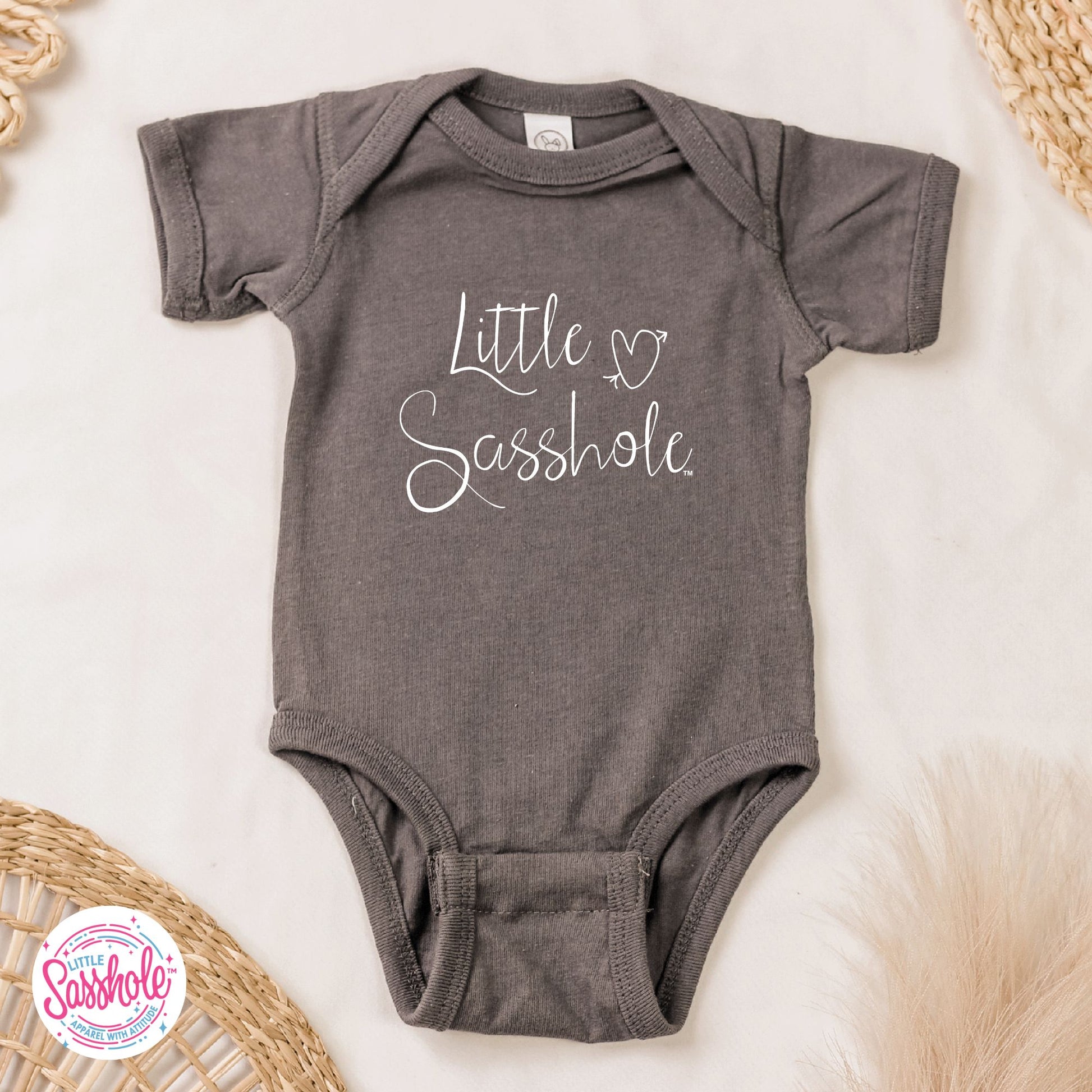 funny charcoal baby bodysuit