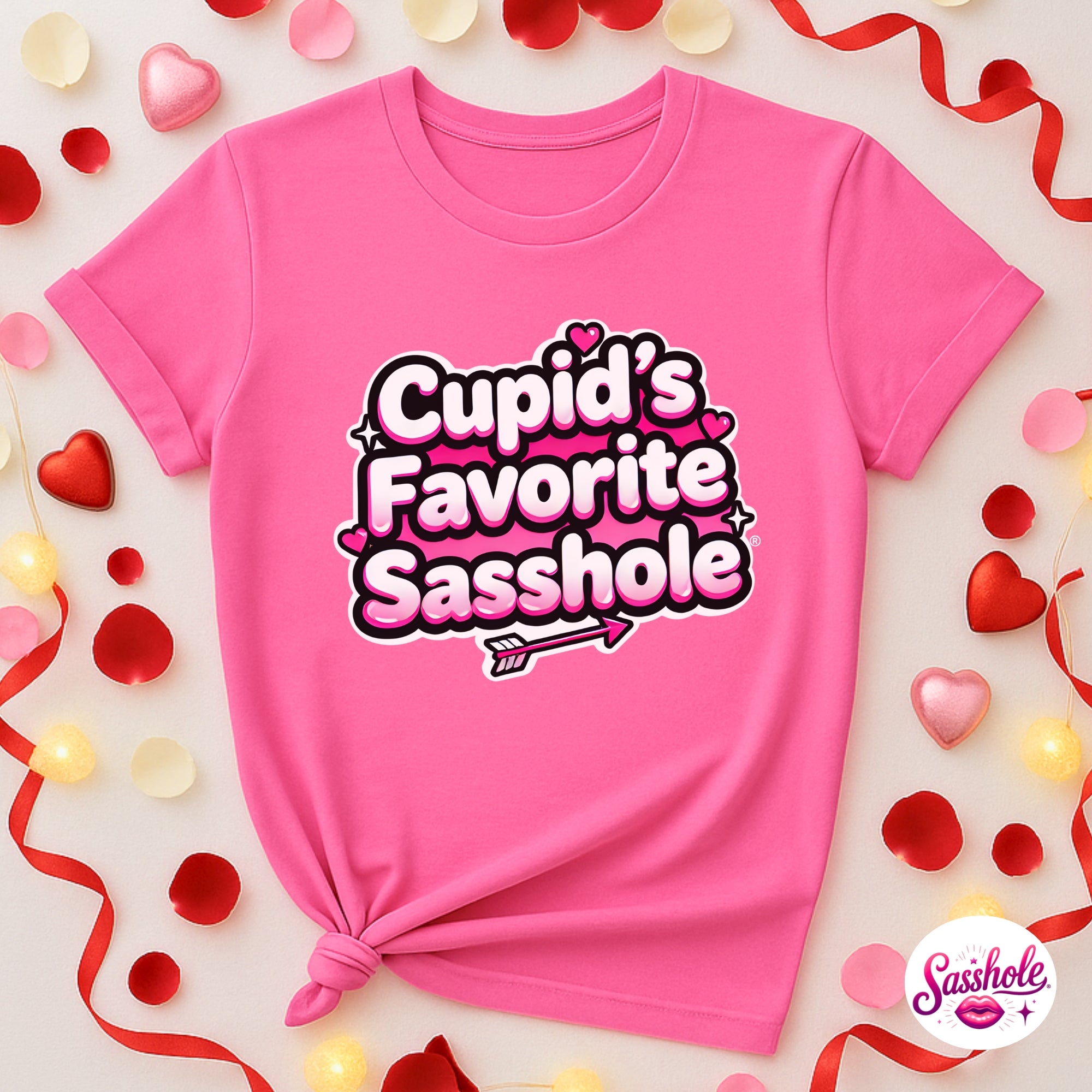 Image of Funny Valentine T-Shirt – Cupid’s Favorite Sasshole® Women’s Tee