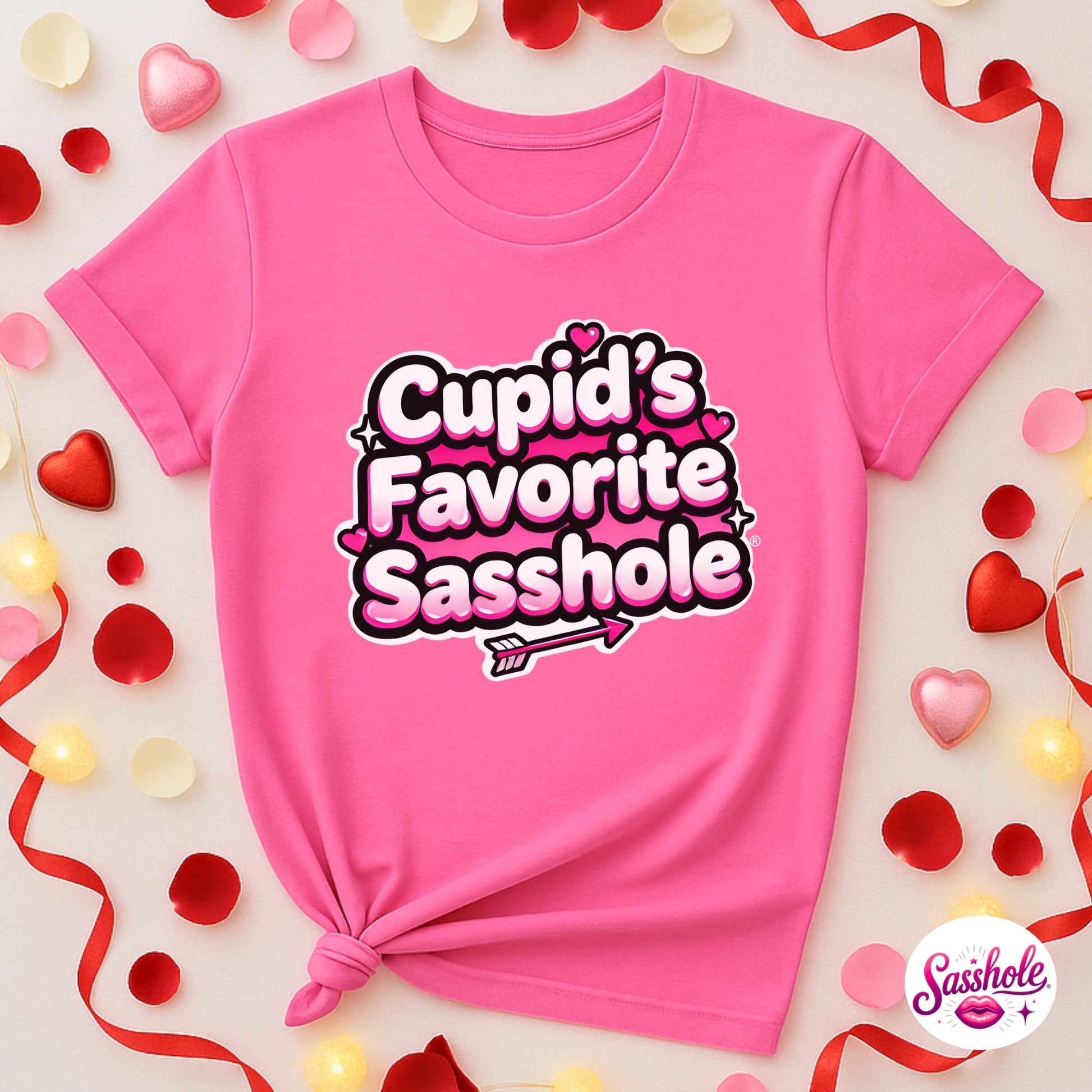 Funny Valentine T-Shirt – Cupid’s Favorite Sasshole® Women’s Tee