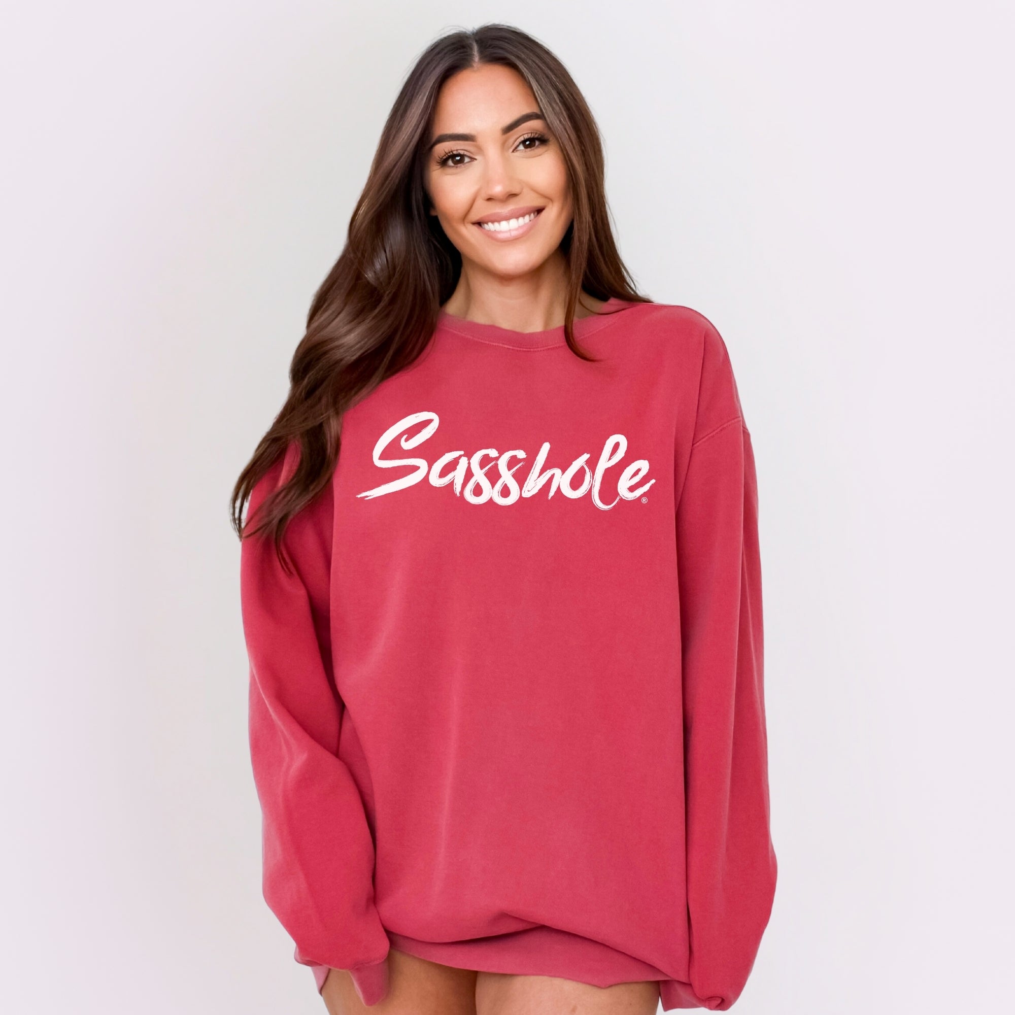Image of Sasshole® Women’s Relaxed Fit Comfort Colors® Sweatshirt – Funny Graphic Pullover for Women
