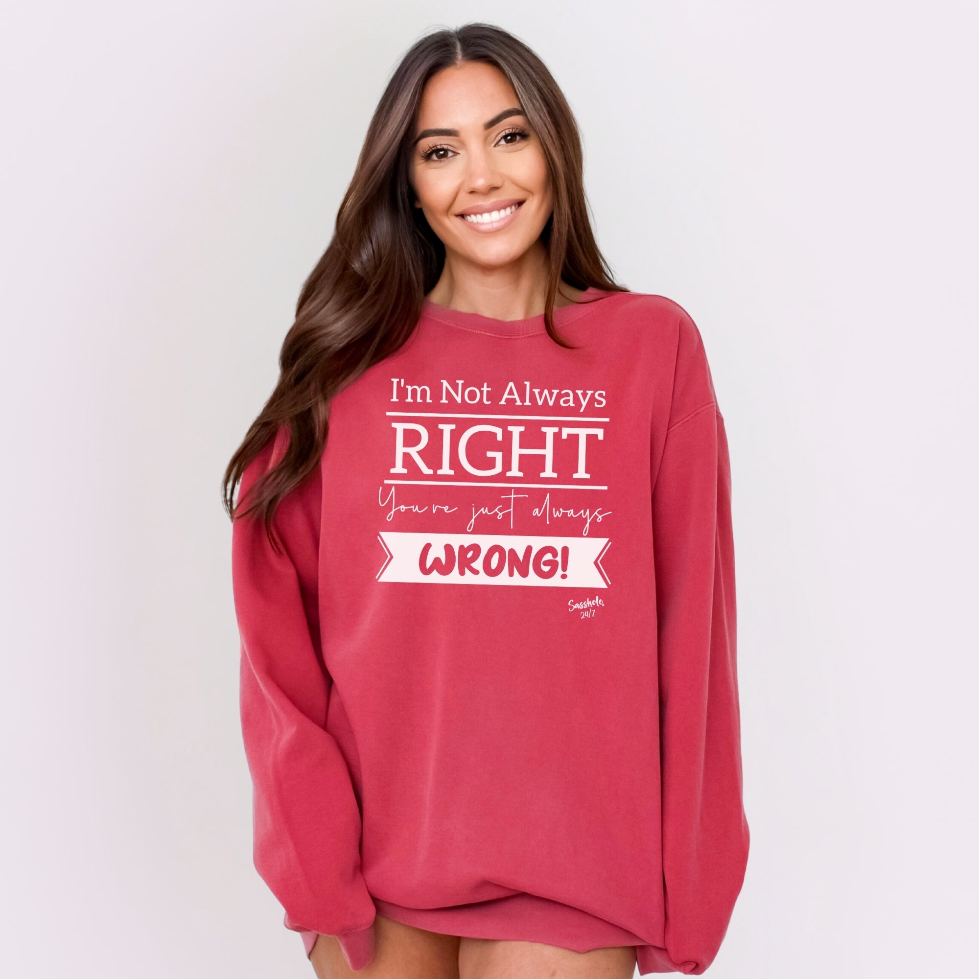 Image of Sasshole® Women’s Relaxed Fit Comfort Colors® Sweatshirt – Funny Graphic Pullover for Bold Women
