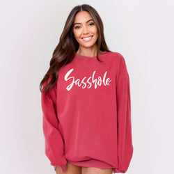 Image of Sasshole® Women’s Relaxed Fit Comfort Colors® Sweatshirt – Funny Graphic Pullover