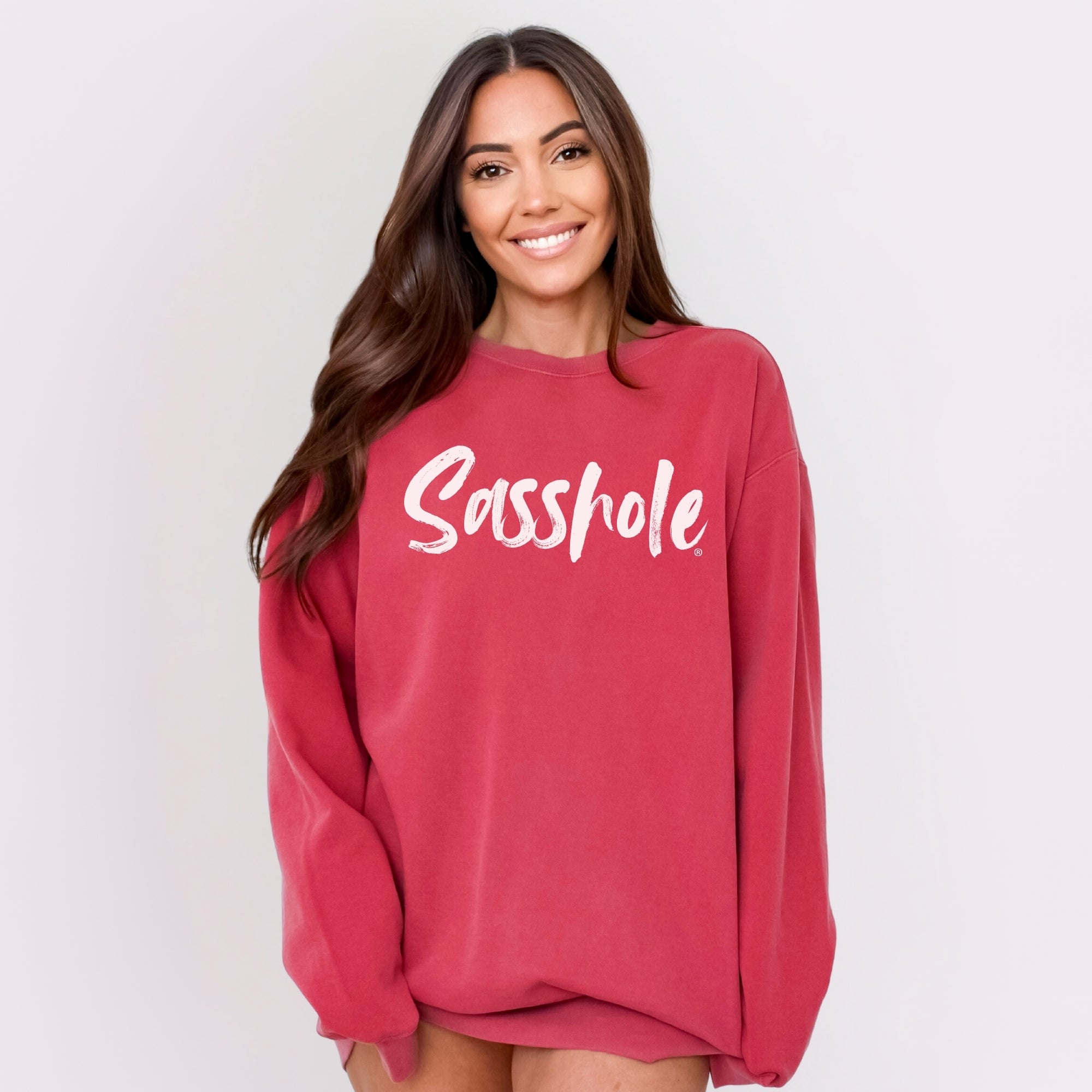 Image of Sasshole® Women’s Relaxed Fit Comfort Colors® Sweatshirt – Funny Graphic Pullover