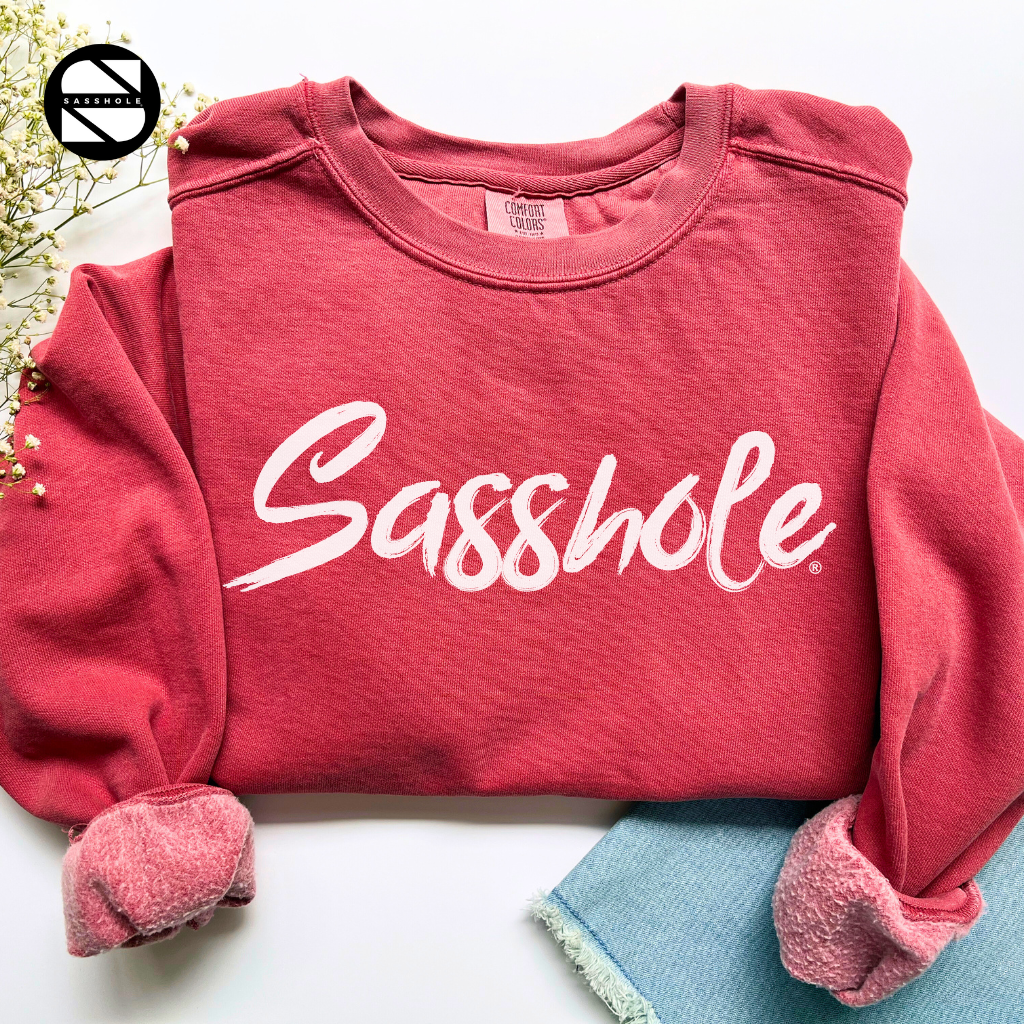 Sasshole Crimson Garment Dyed Womens Sweatshirt