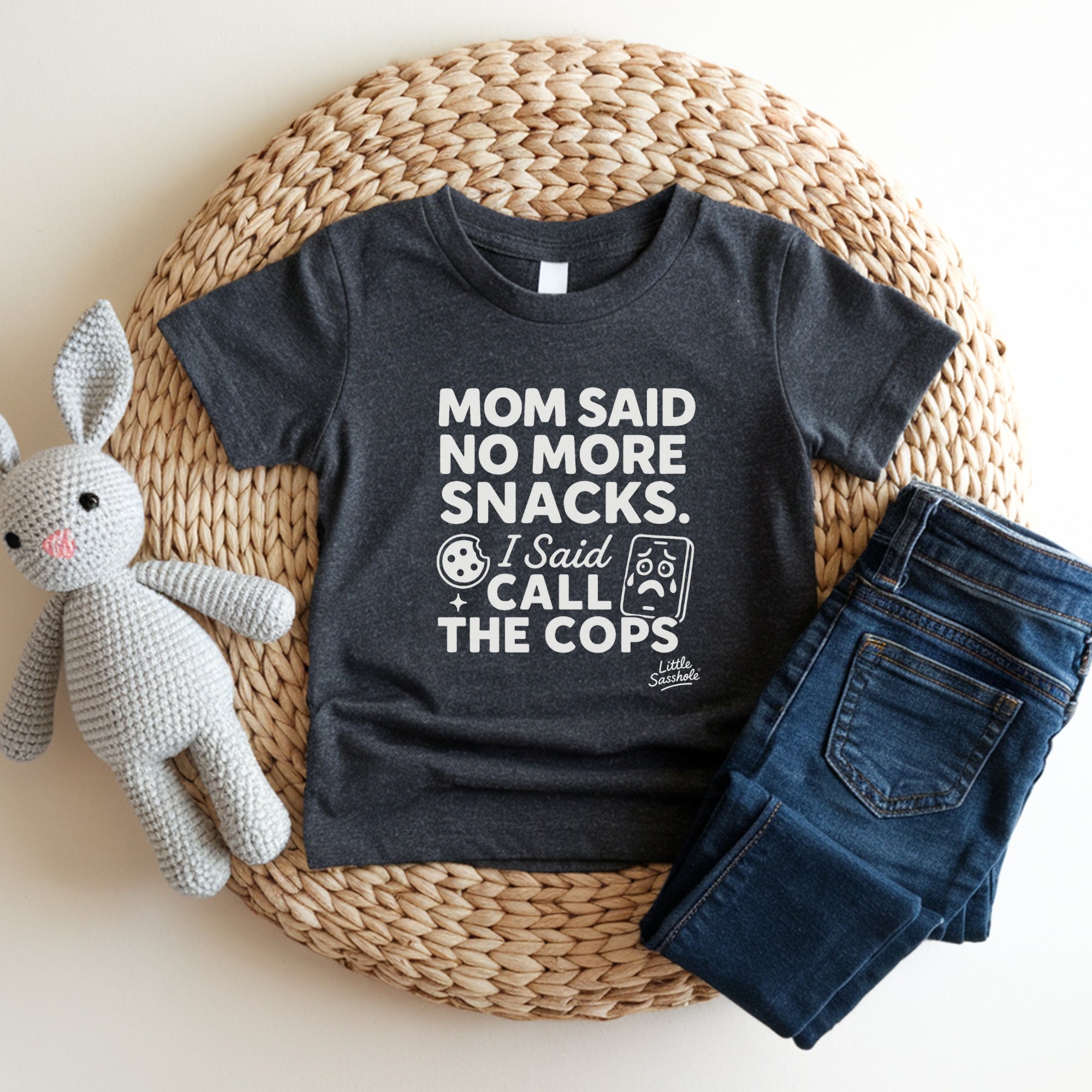 Image of “No More Snacks? I’m Calling the Cops” – Little Sasshole® Kids Tee