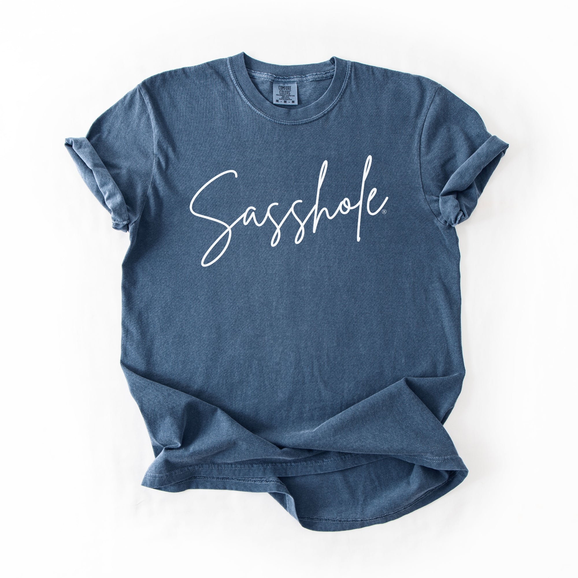 Image of Sasshole® Women’s Comfort Colors® Tee – “Signature Script” Funny Graphic T-Shirt, Bold Statement Shirt