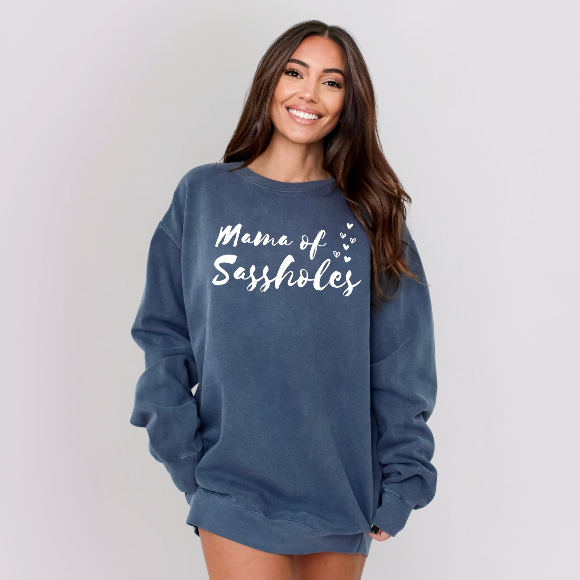 Image of Mama of Sassholes® Comfort Colors® Sweatshirt – Funny Mom Pullover for Sassy Women