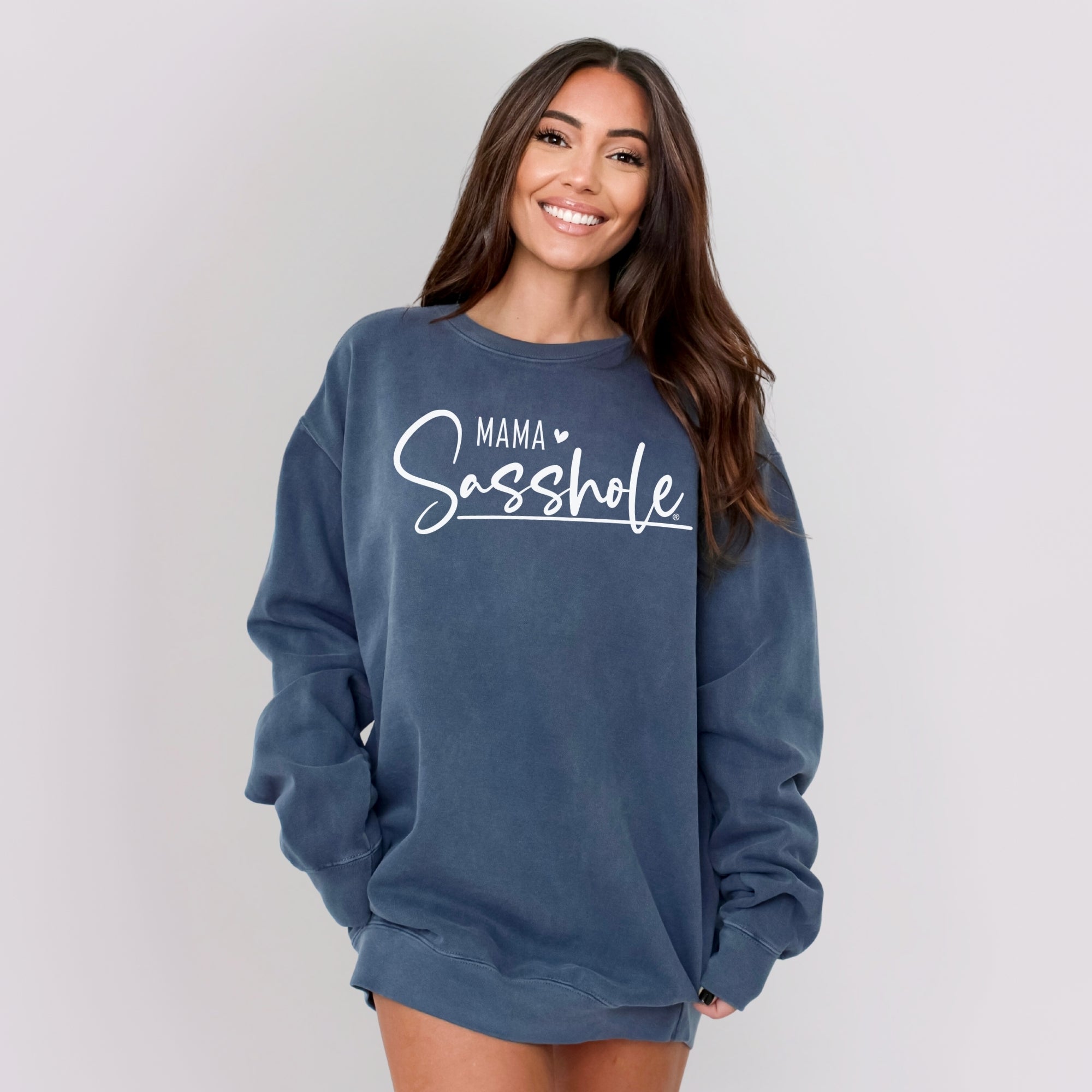Image of Sasshole® Mama Sweatshirt – Funny Women’s Comfort Colors® Pullover