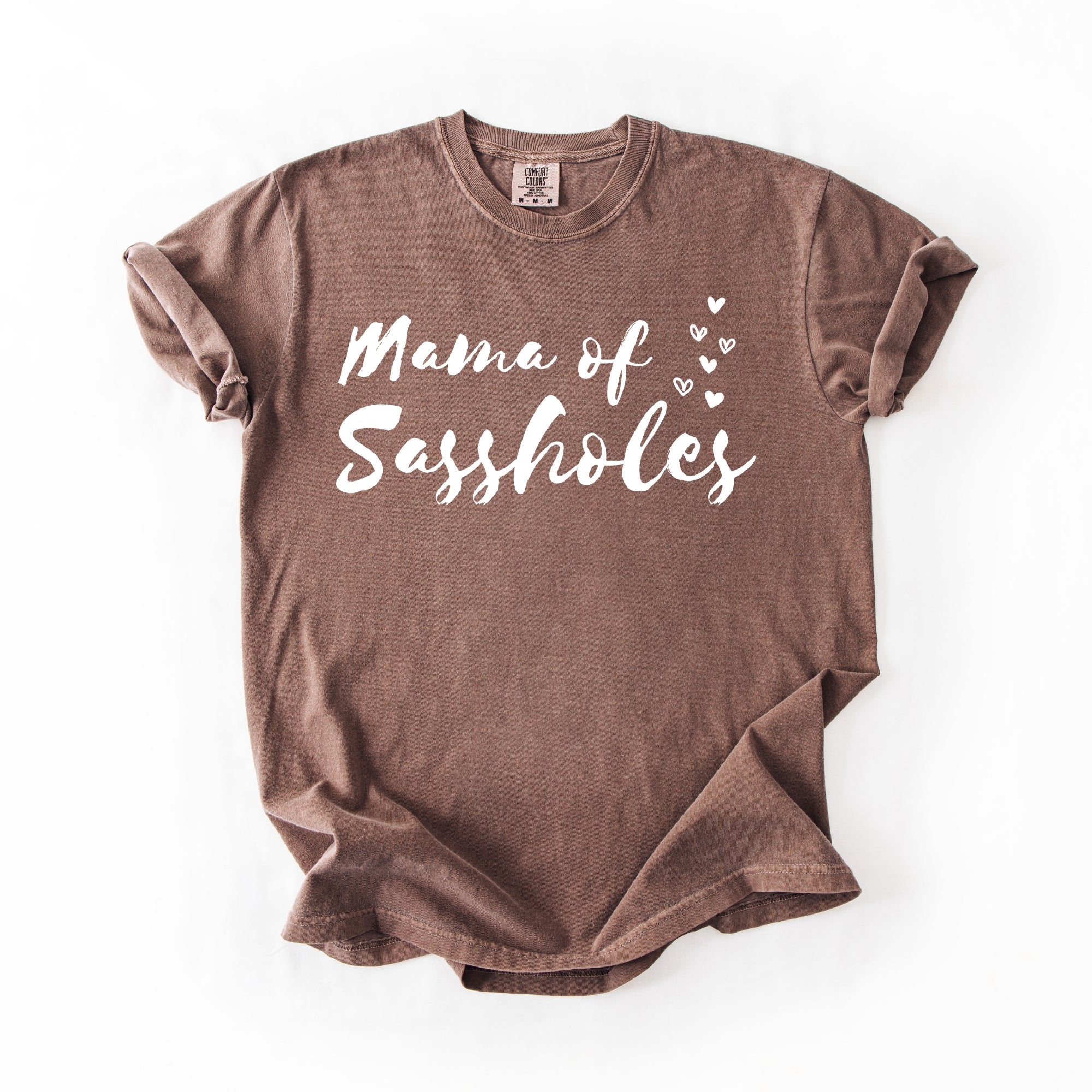 Image of Sasshole® Women’s Comfort Colors® Tee – “Mama of Sassholes” Funny Graphic T-Shirt, Bold Statement Shirt for Moms
