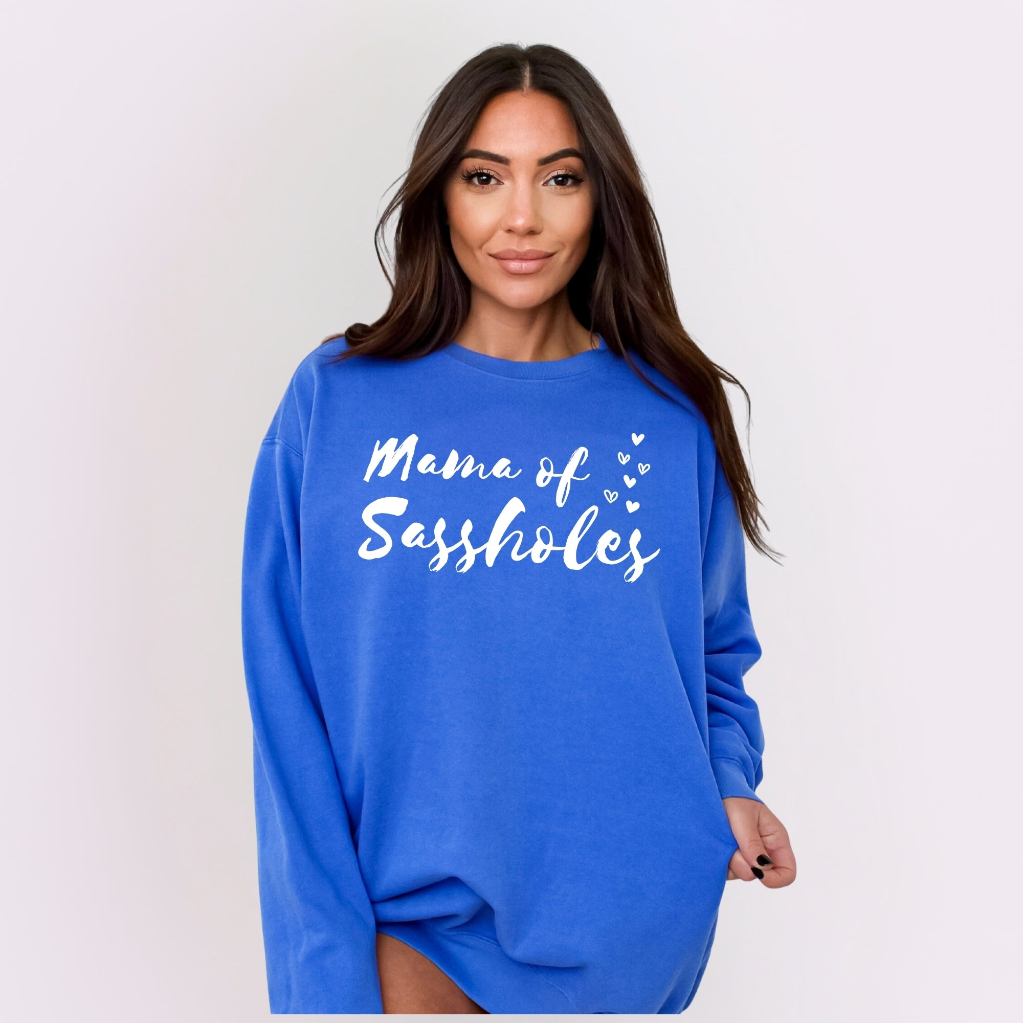 Image of Mama of Sassholes® Comfort Colors® Sweatshirt – Funny Mom Pullover for Sassy Women