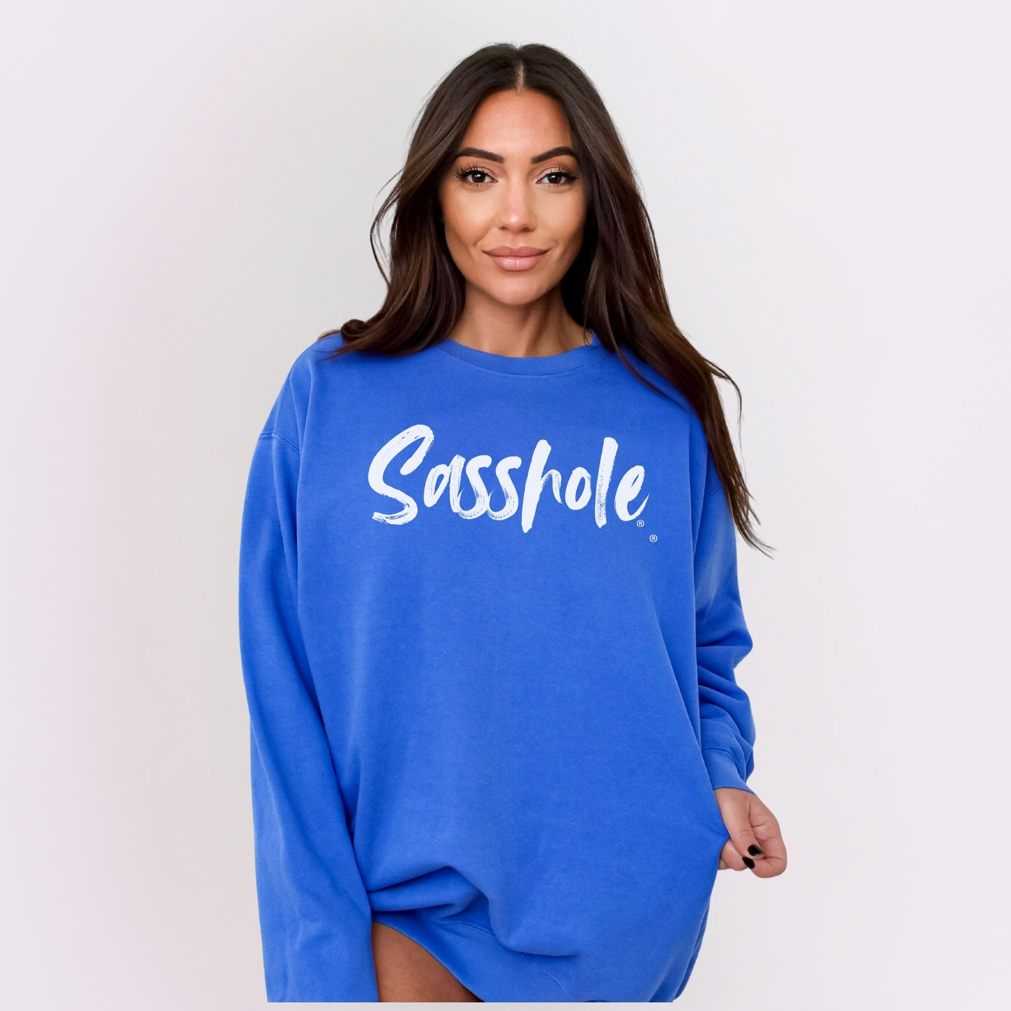 Image of Sasshole® Women’s Relaxed Fit Comfort Colors® Sweatshirt – Funny Graphic Pullover