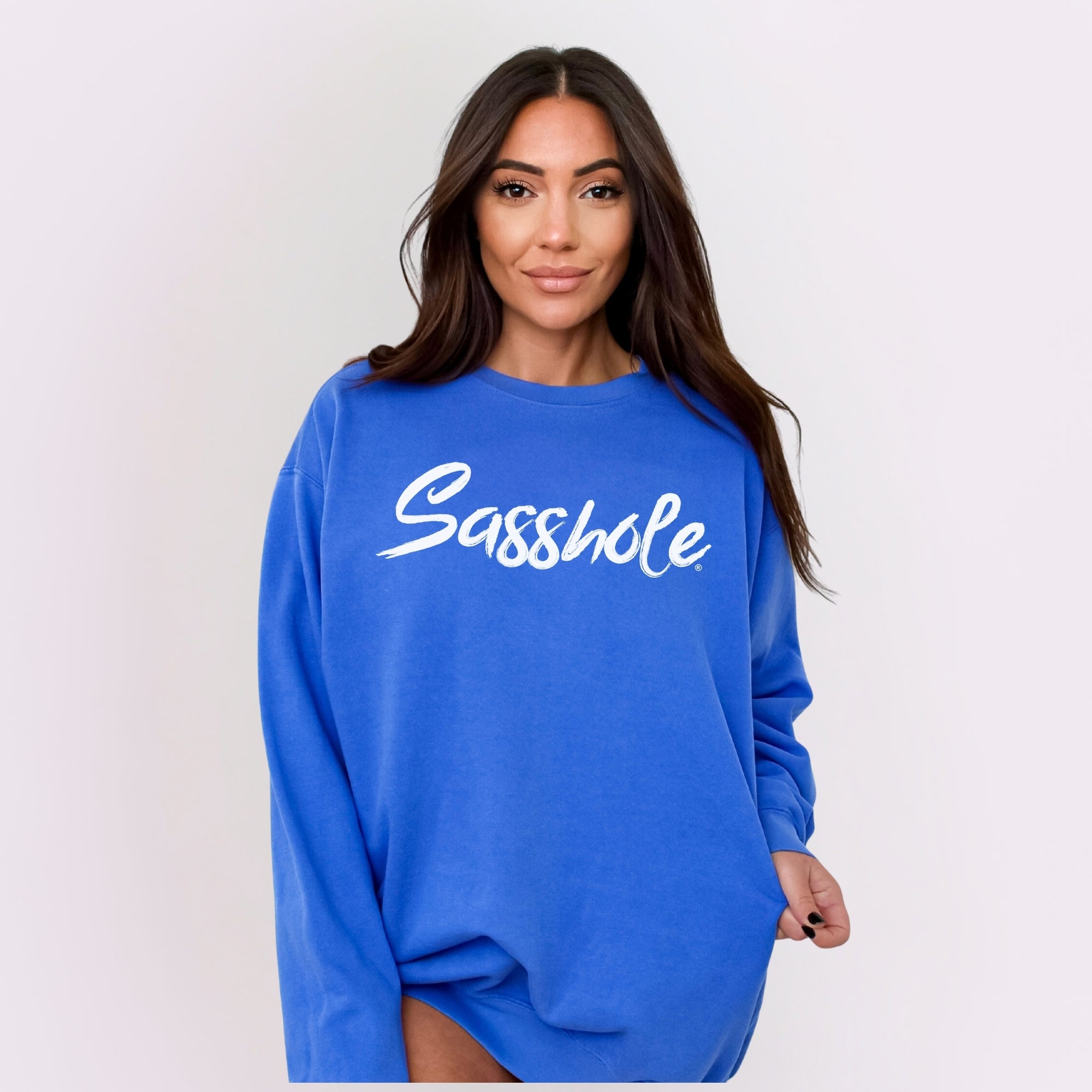 Sasshole® Women’s Relaxed Fit Comfort Colors® Sweatshirt – Funny Graphic Pullover for Women