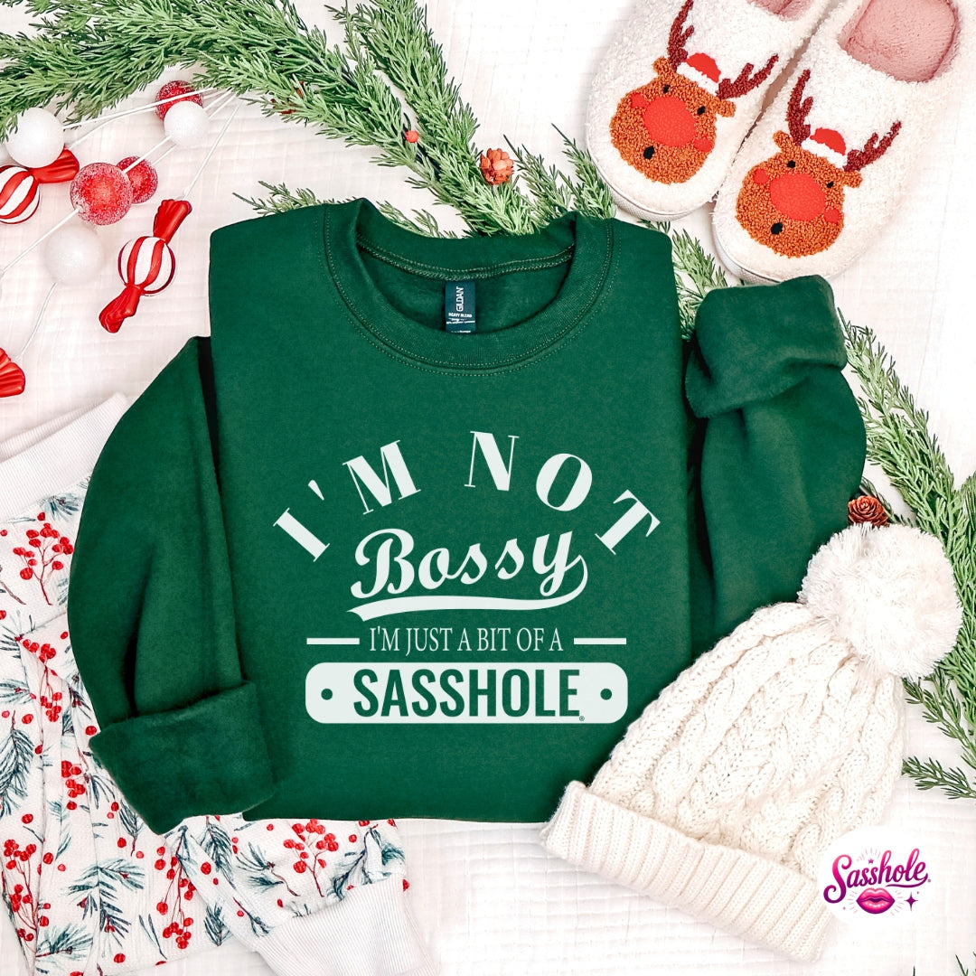 Image of I’m Not Bossy, Just a Bit of a Sasshole® Christmas Sweatshirt – Funny Holiday Women’s Sweater