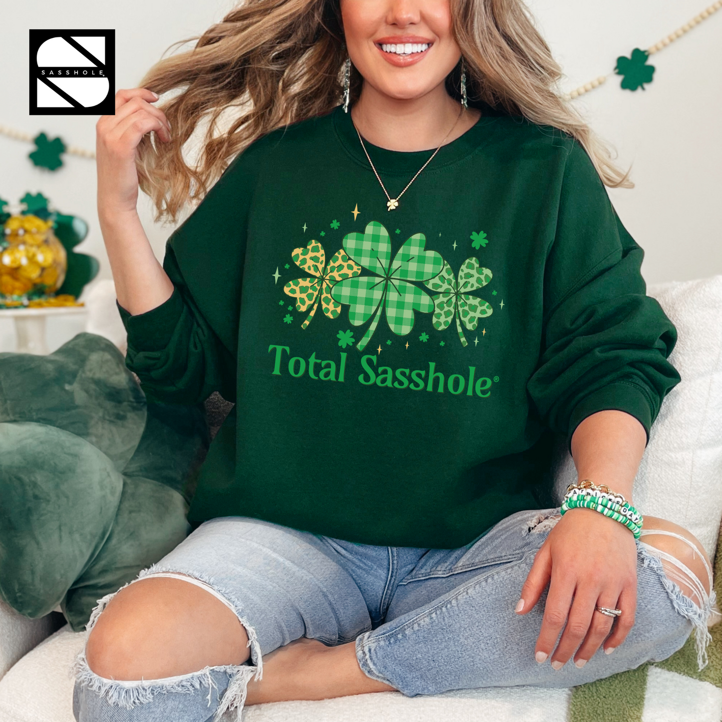 St Patrick's Day Sweatshirt Forest Green