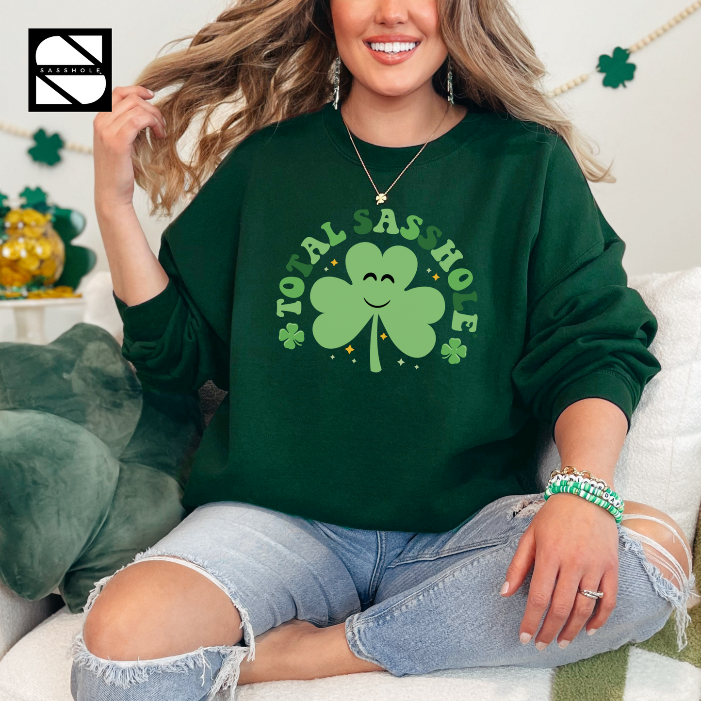 St Patrick's Day Sweatshirt Forest Green