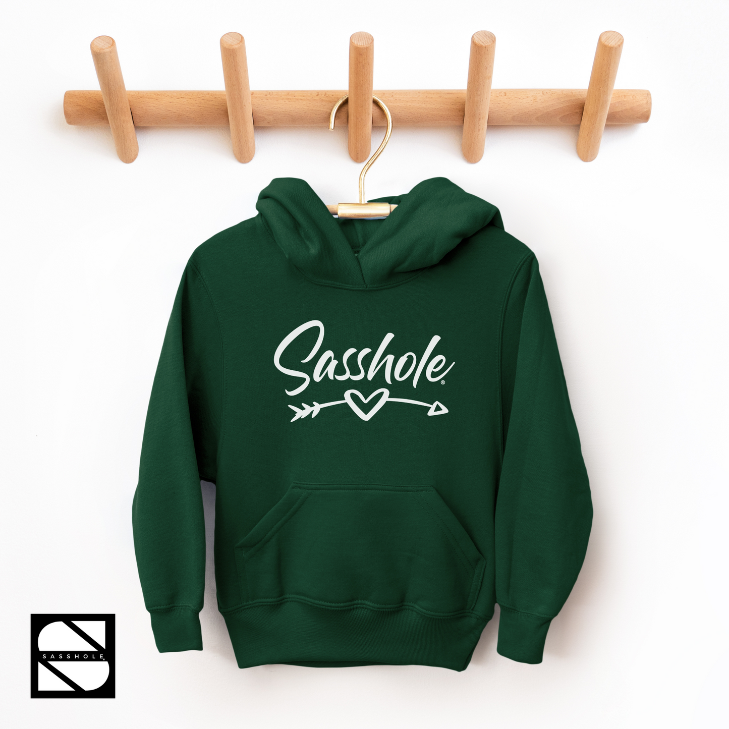 girls hoodie forest green