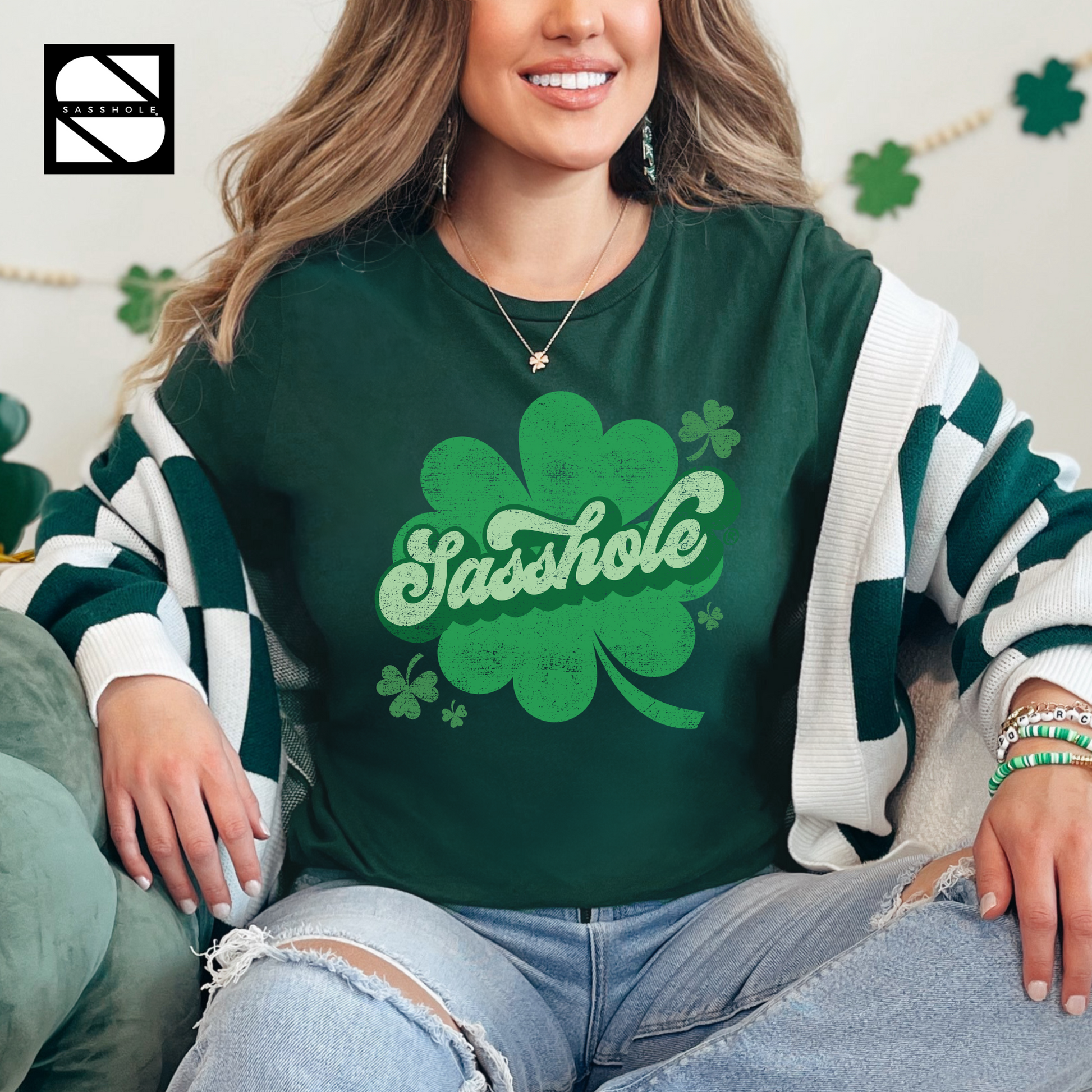 Women's St. Pat's apparel, Women's Clothing, Unisex Irish tee, Unisex, Unique Irish tops, Unique Irish humor tee, Unique Irish charm tee, Trendy St. Patrick's Day top, T-shirts, St. Patrick's party apparel, St. Patrick's festivities wear, St. Patrick's fashion, St. Patrick's Day shirt, St. Patrick's Day humor, St Patricks Day Shirt Women, Shamrock sassiness, Shamrock outfit, Sassy St. Patrick's Day wear, Sassy St. Pat's wear, Sasshole® luck style