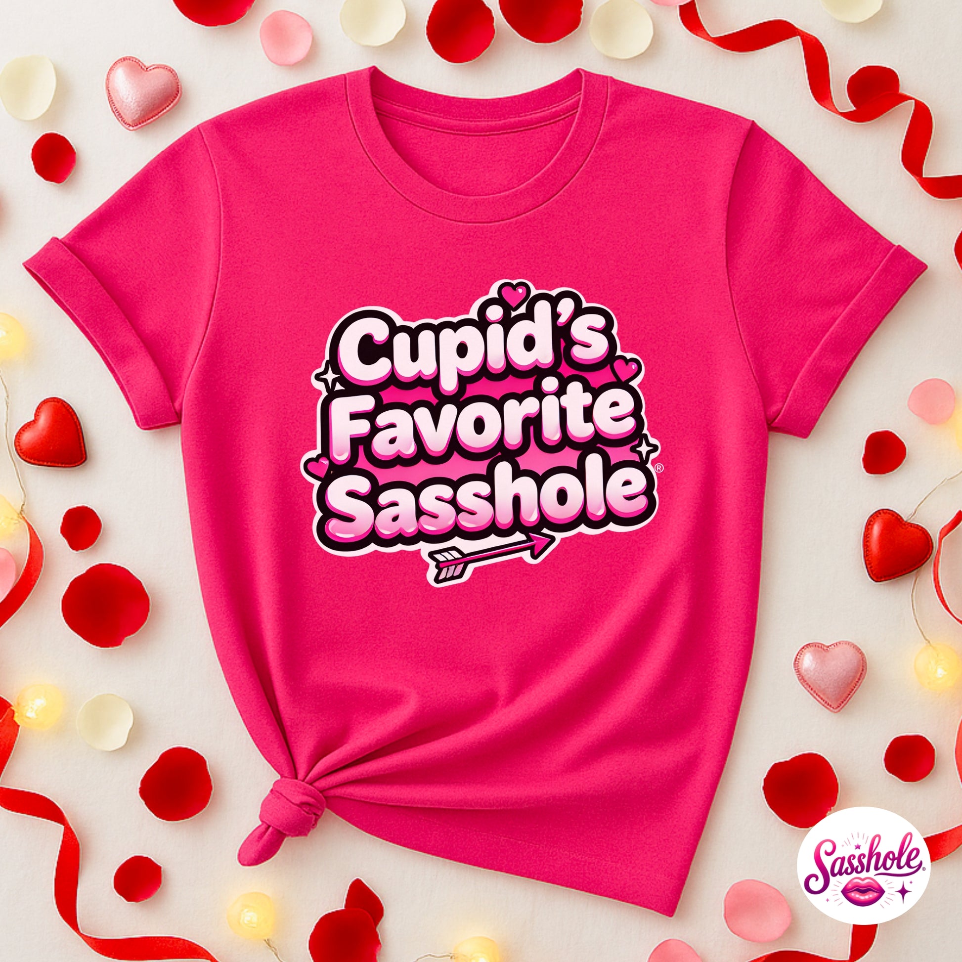 Funny Valentine T-Shirt – Cupid’s Favorite Sasshole® Women’s Tee