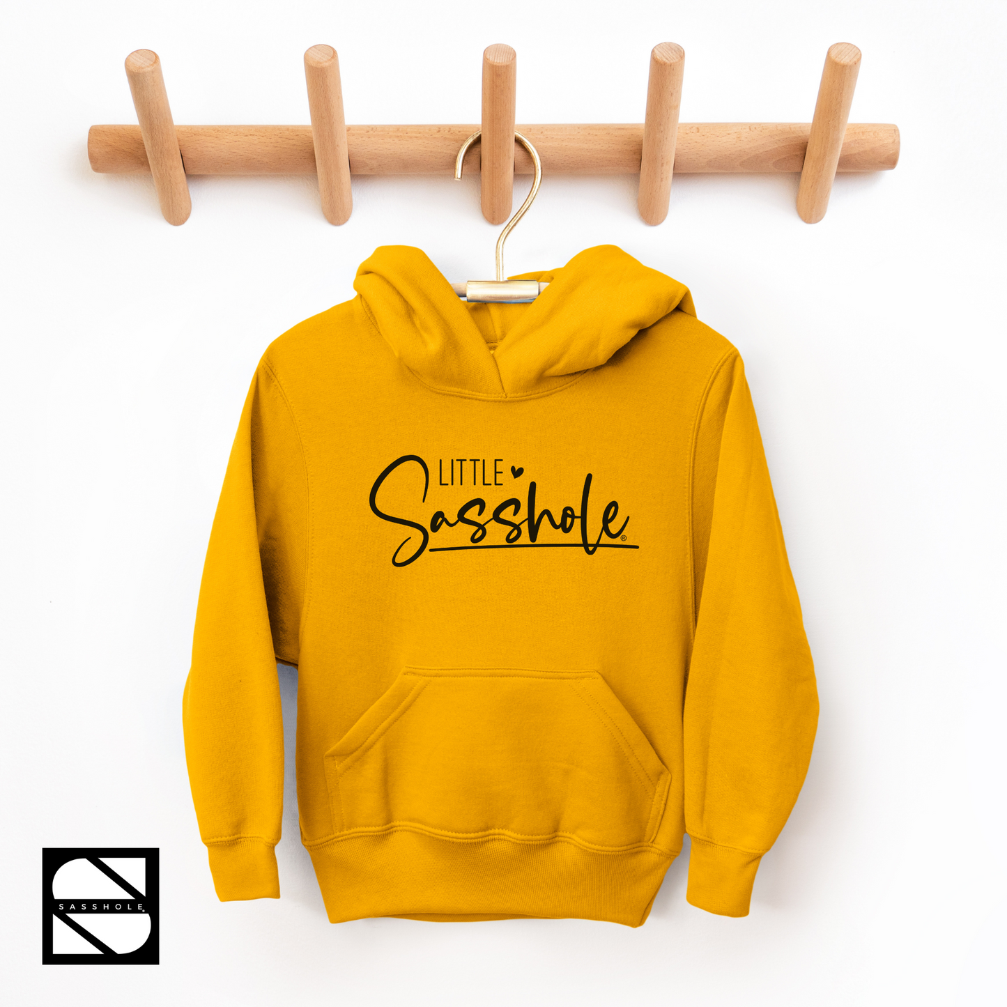 girls sasshole hoodie gold