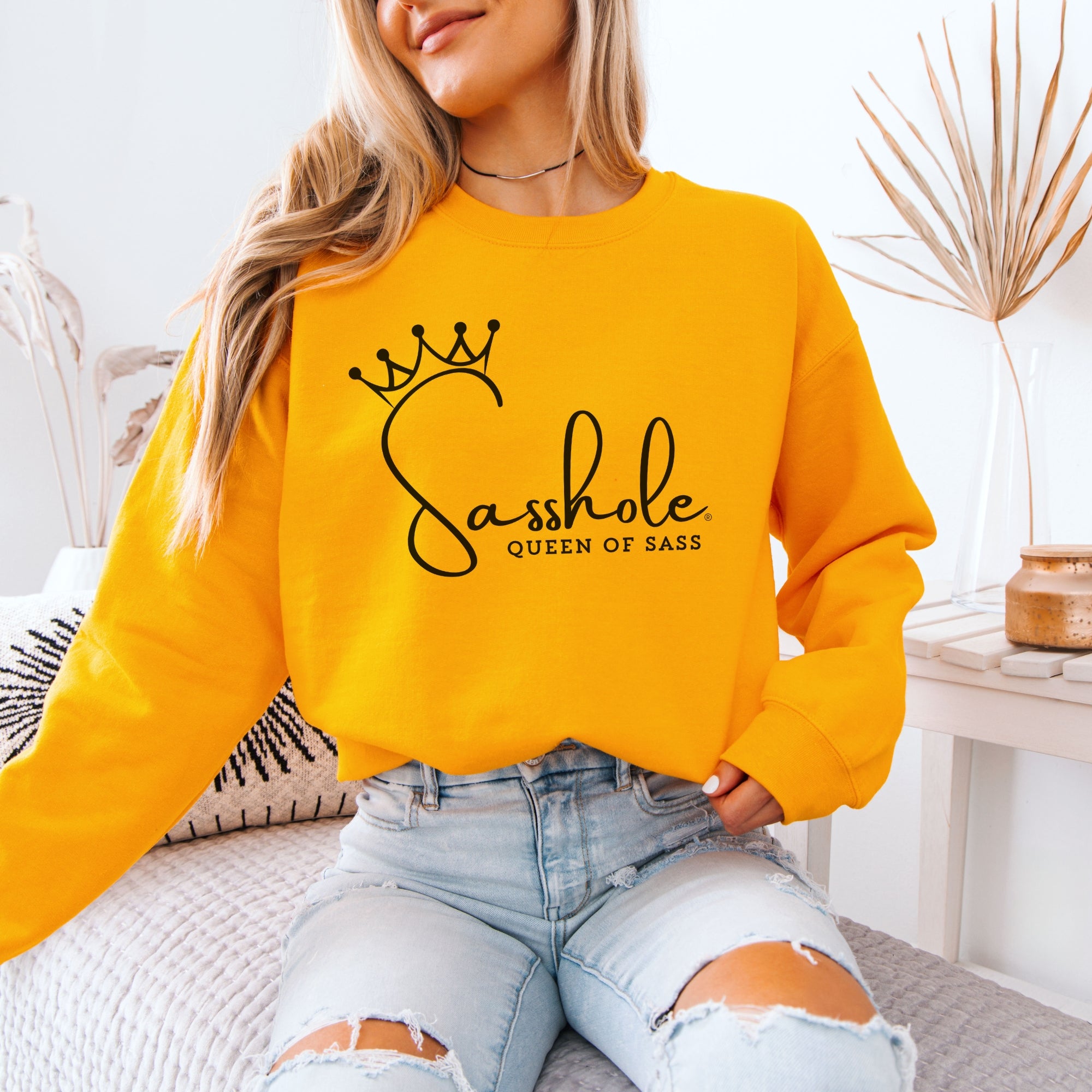 Image of Sass in Charge: Sasshole® - Queen of Sass Women's Graphic Sweatshirts