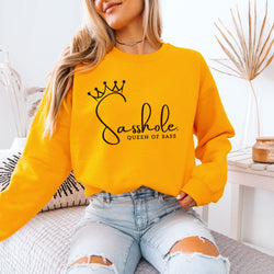 Image of Sass in Charge: Sasshole® - Queen of Sass Women's Graphic Sweatshirts