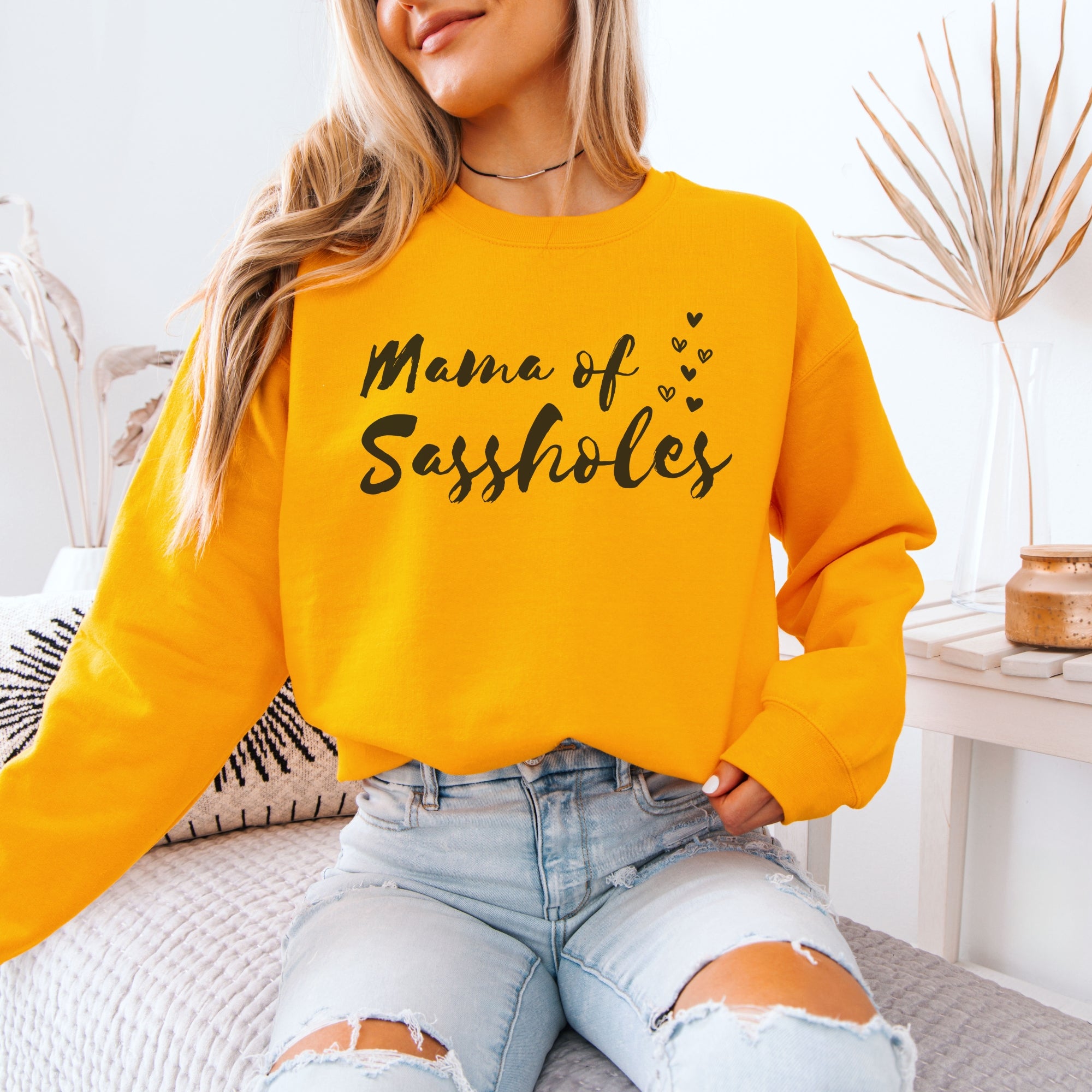 Image of Mama of Sassholes® Women’s Classic Fit Sweatshirt – Funny Mom Graphic Pullover