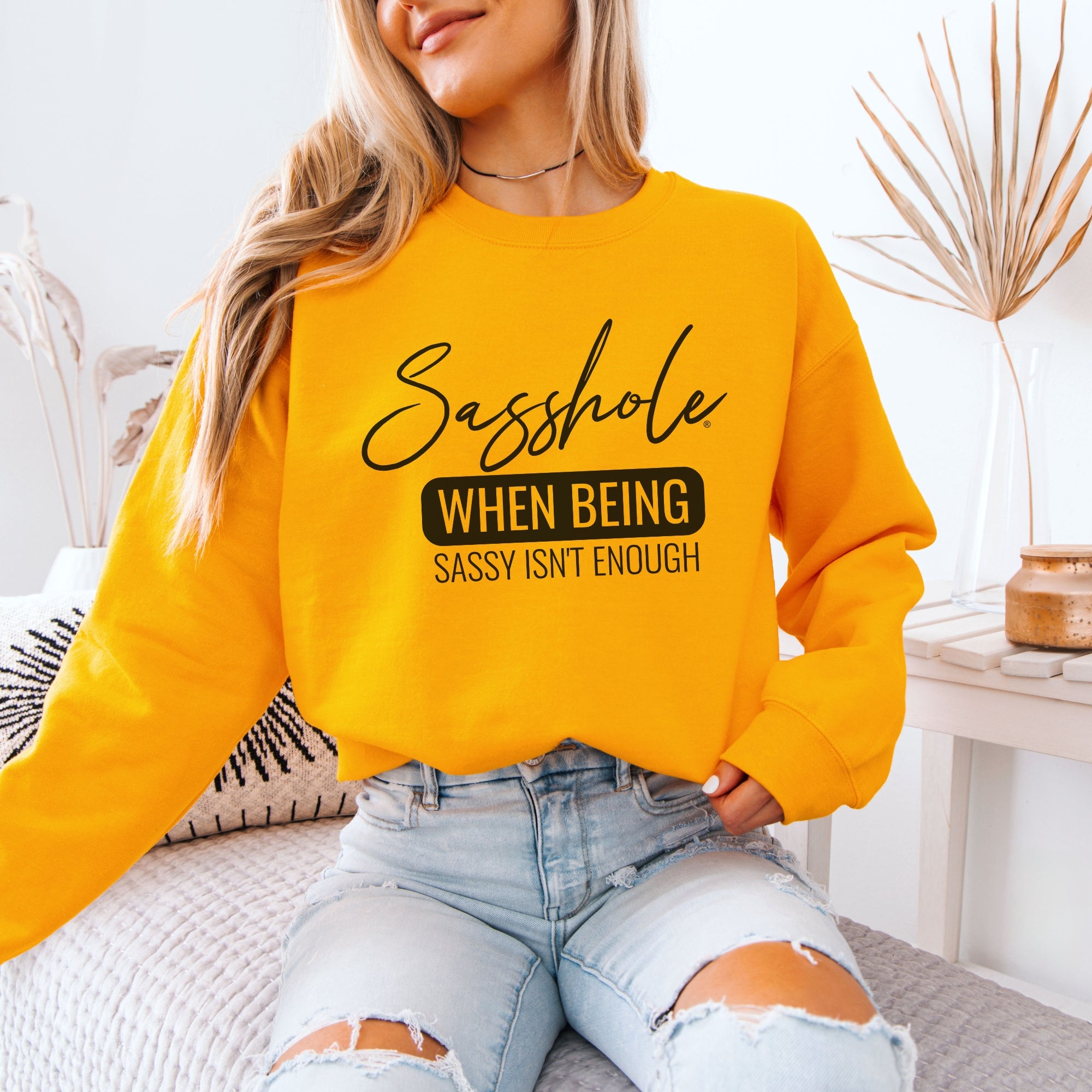 Image of When Being Sassy Isn’t Enough Women’s Classic Fit Sweatshirt – Funny Graphic Pullover by Sasshole®