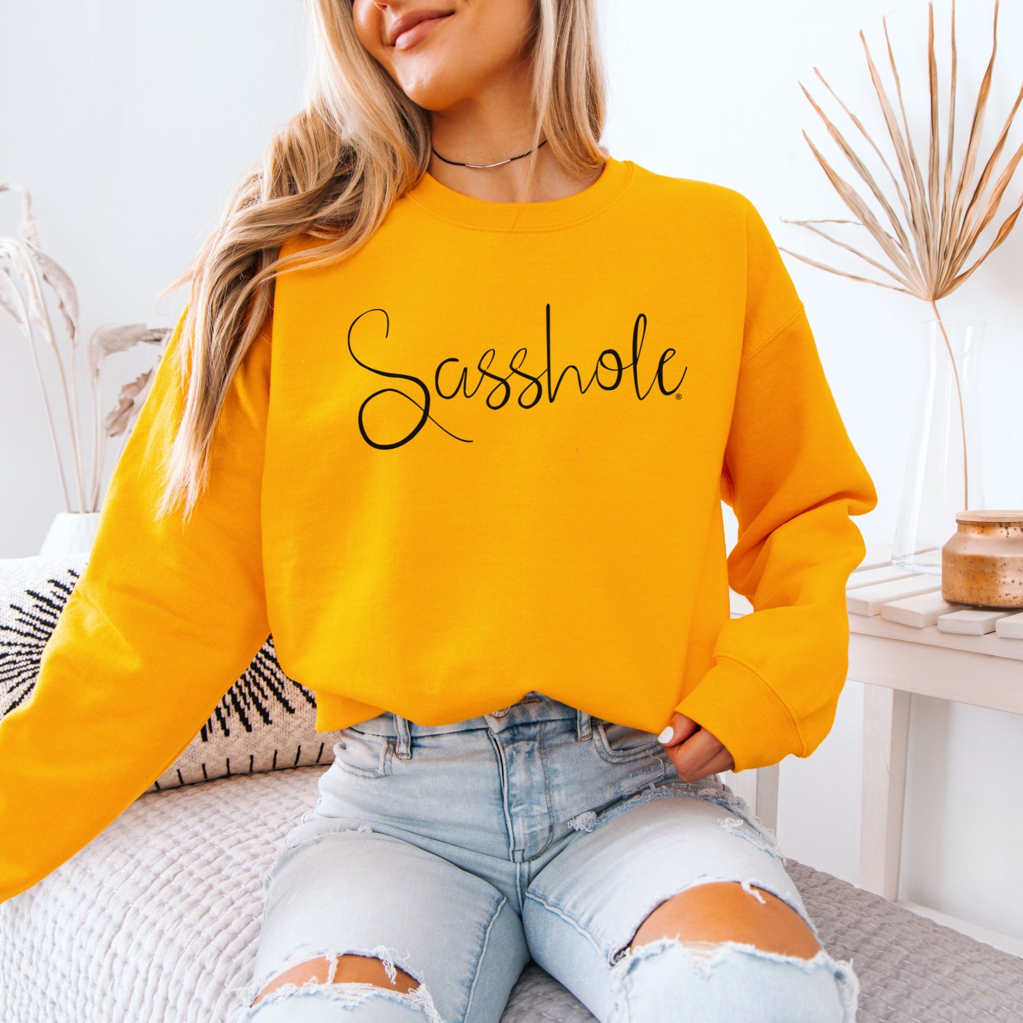 Image of Women’s Classic Fit Script Logo Sweatshirt – Funny Graphic Pullover by Sasshole®