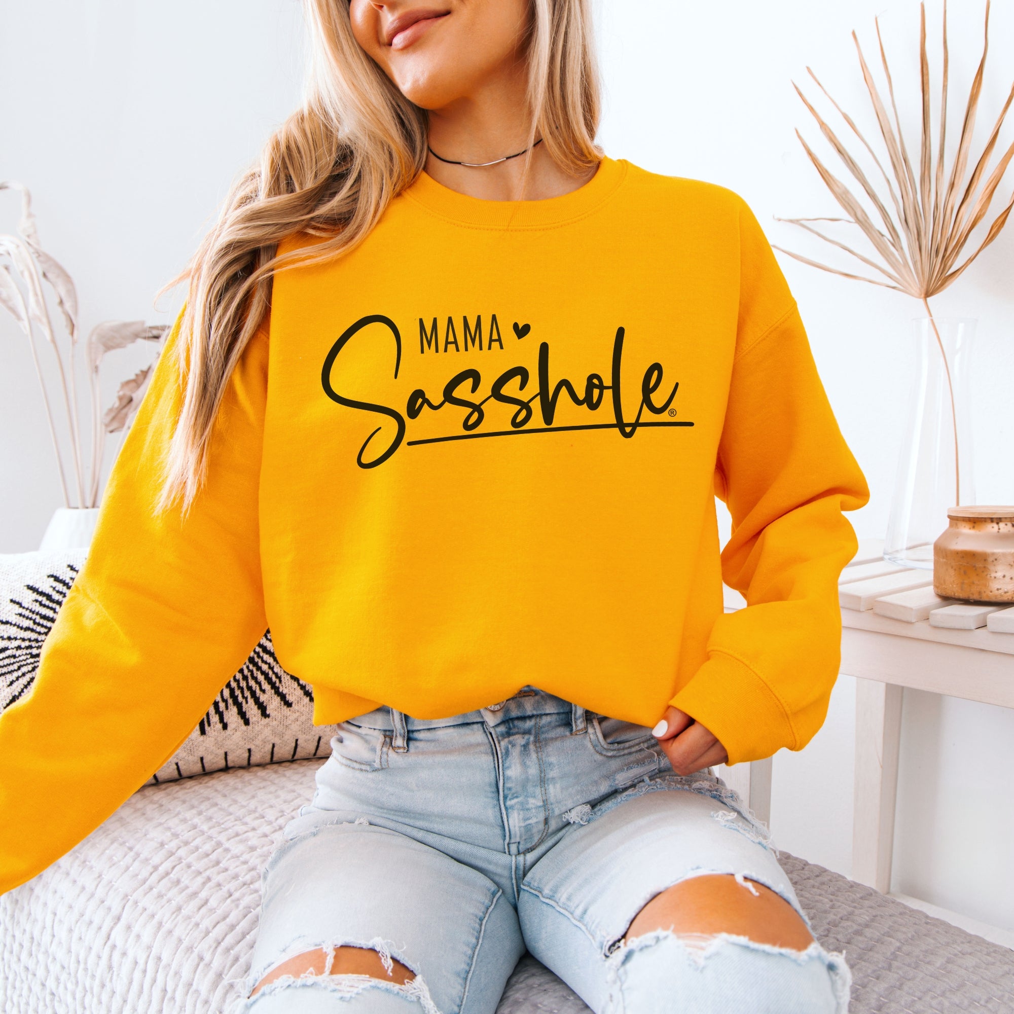 Image of Sasshole® Women’s Classic Fit Sweatshirt – Mama Sasshole Funny Graphic Pullover