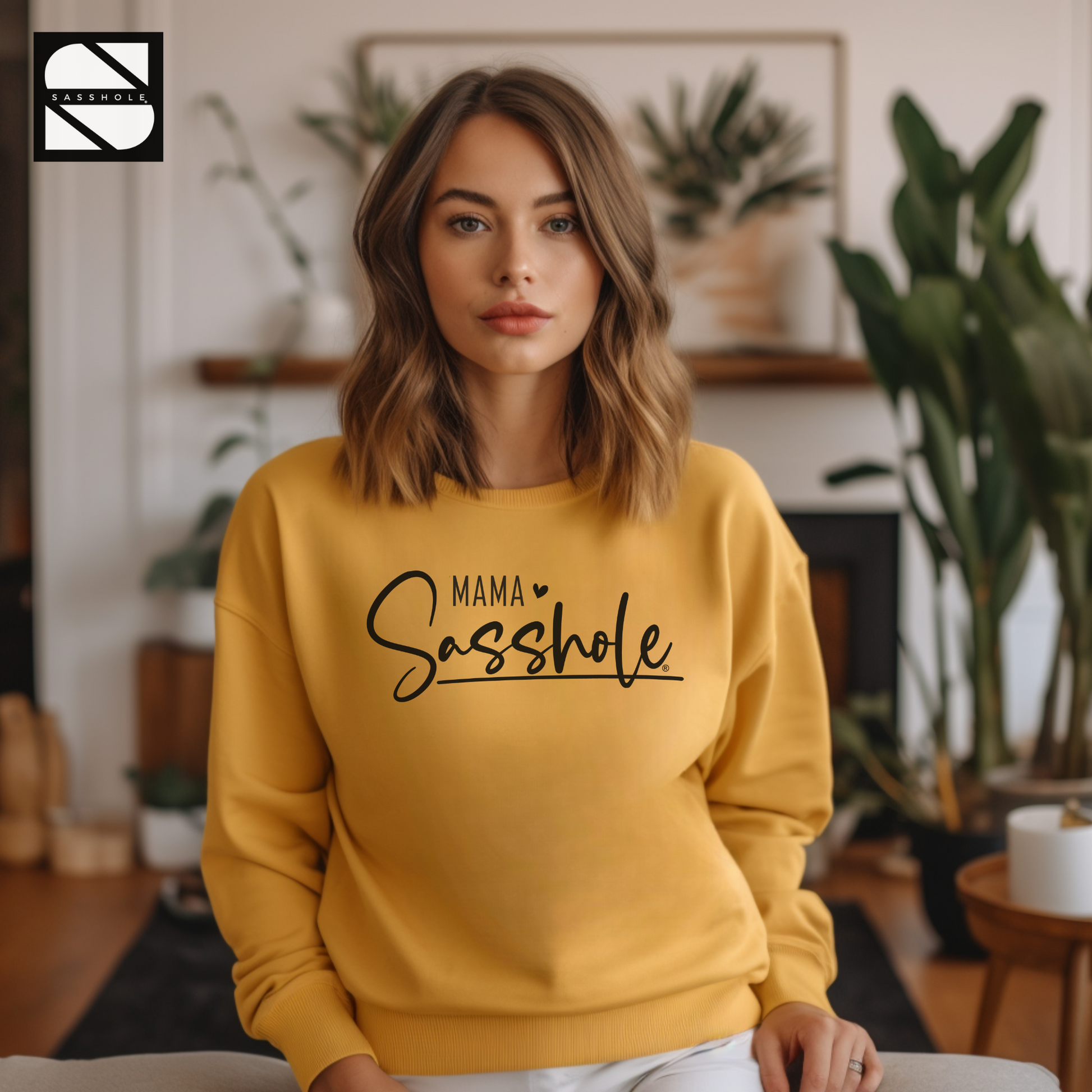 women's gold graphic sweatshirt