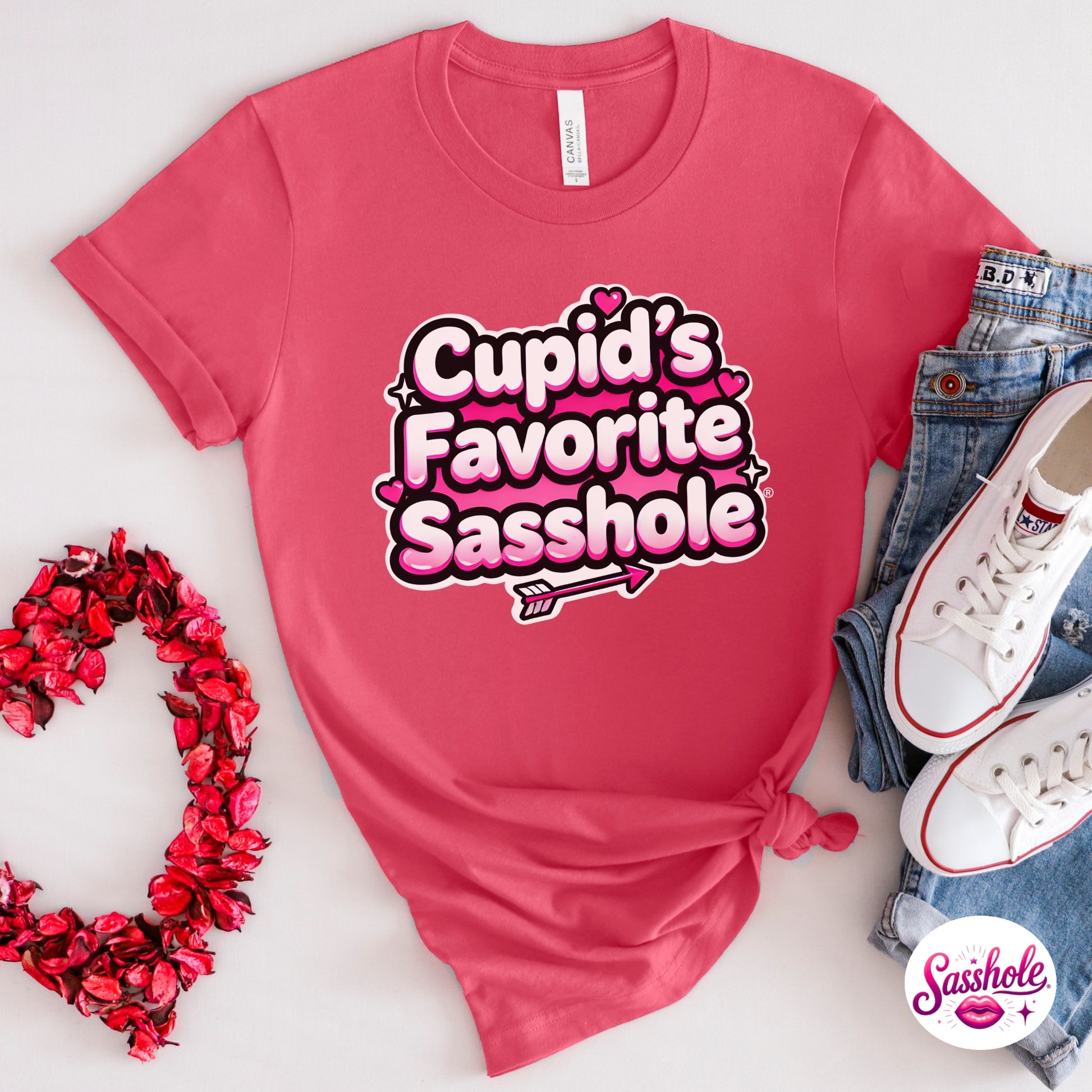 Funny Valentine T-Shirt – Cupid’s Favorite Sasshole® Women’s Tee