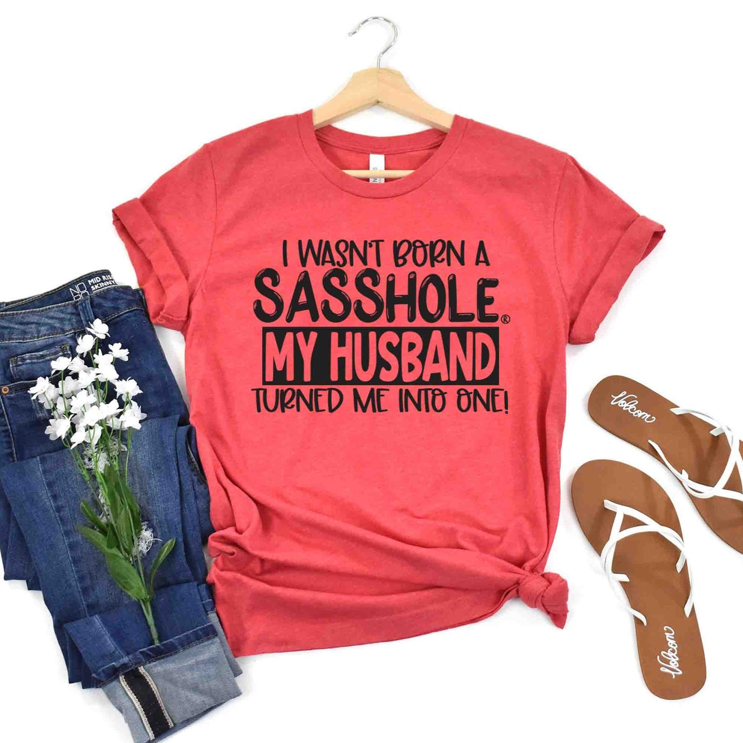 Ladies Funny Heather Red Shirt