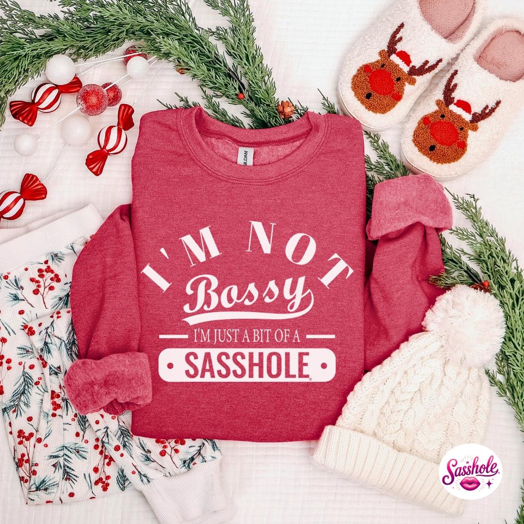 I’m Not Bossy, Just a Bit of a Sasshole® Christmas Sweatshirt – Funny Holiday Women’s Sweater