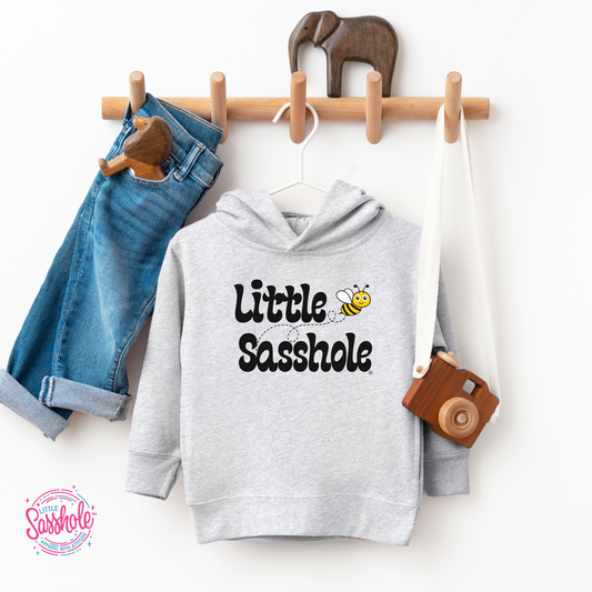 Little Sasshole Bumble Bee Heather Toddler Hoodies