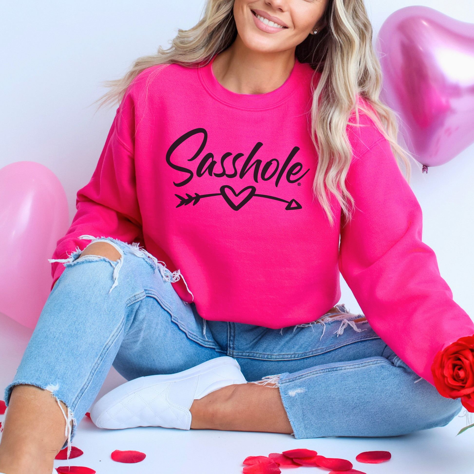 Women's Hot Pink Valentine's Sweatshirt