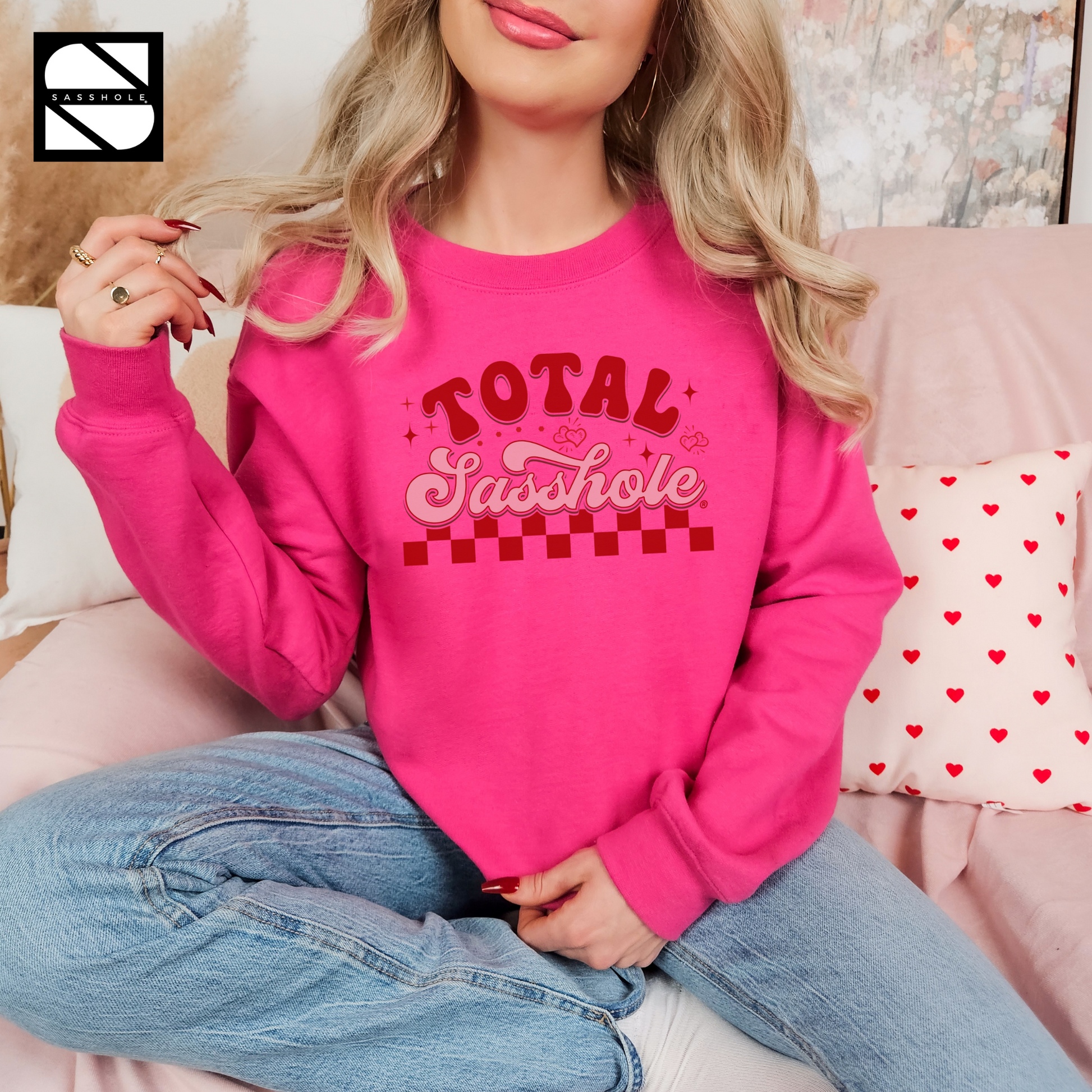 Valentines Day Hot Pink Women's Sweatshirt