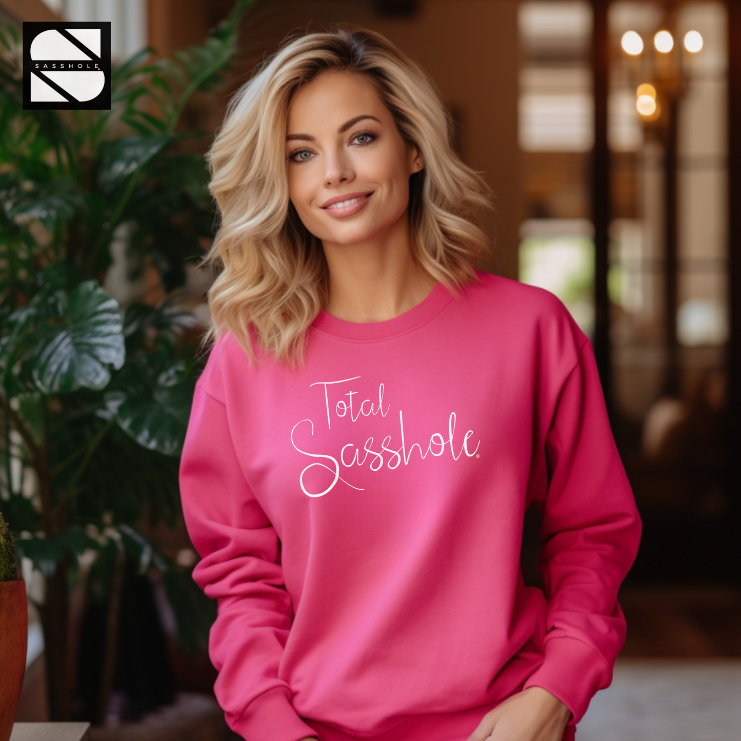 funny women's hot pink sweatshirt