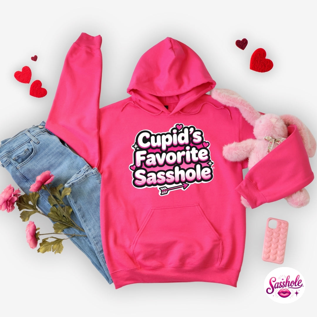 Funny Valentine Hoodie – Cupid’s Favorite Sasshole® Women’s Hoodie