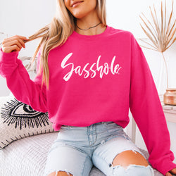 Image of Sasshole® Women’s Classic Fit Sweatshirt – Funny Graphic Pullover with Attitude