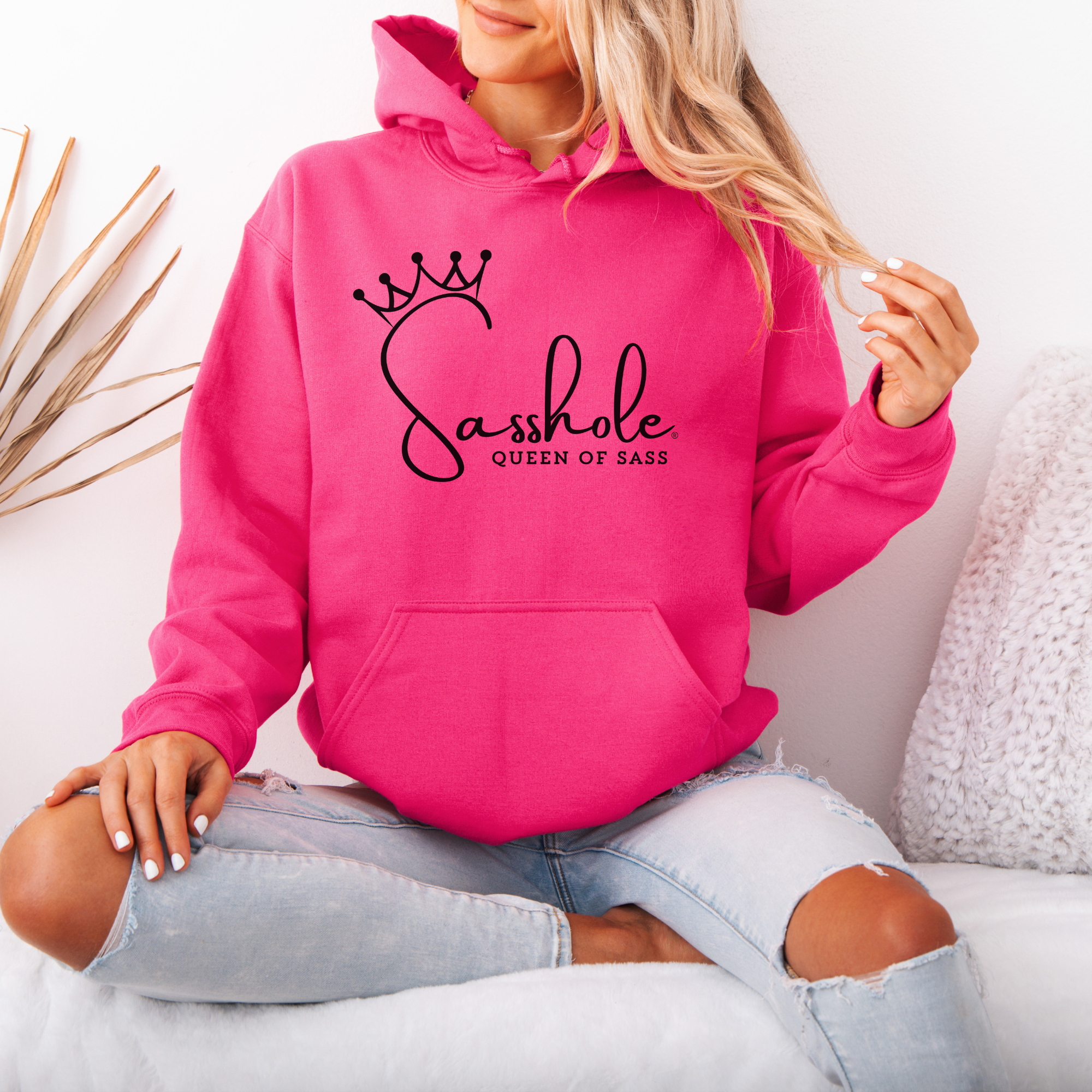 Image of Sass in Charge: Sasshole® Queen of Sass Women's Graphic Hoodie