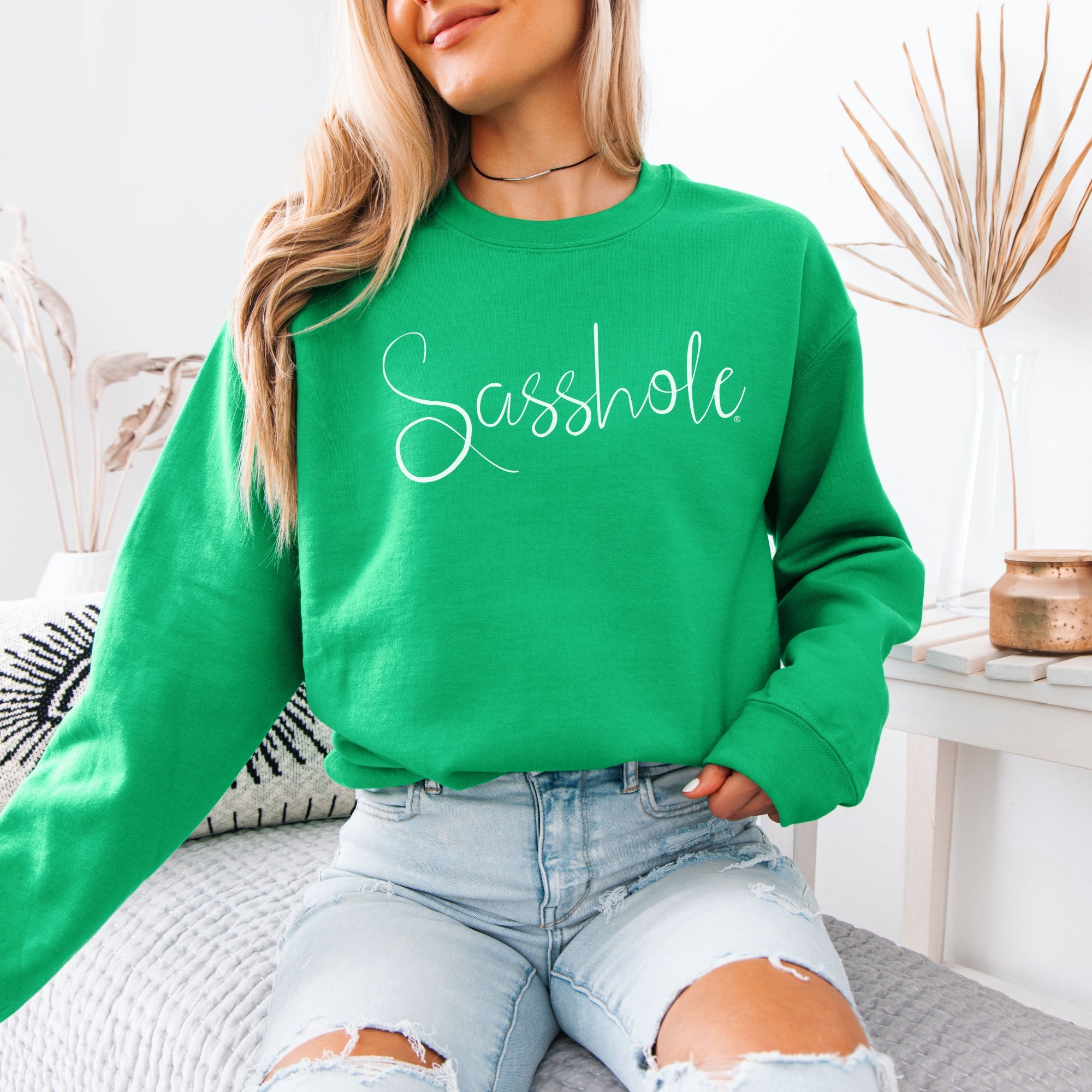 Image of Women’s Classic Fit Script Logo Sweatshirt – Funny Graphic Pullover by Sasshole®