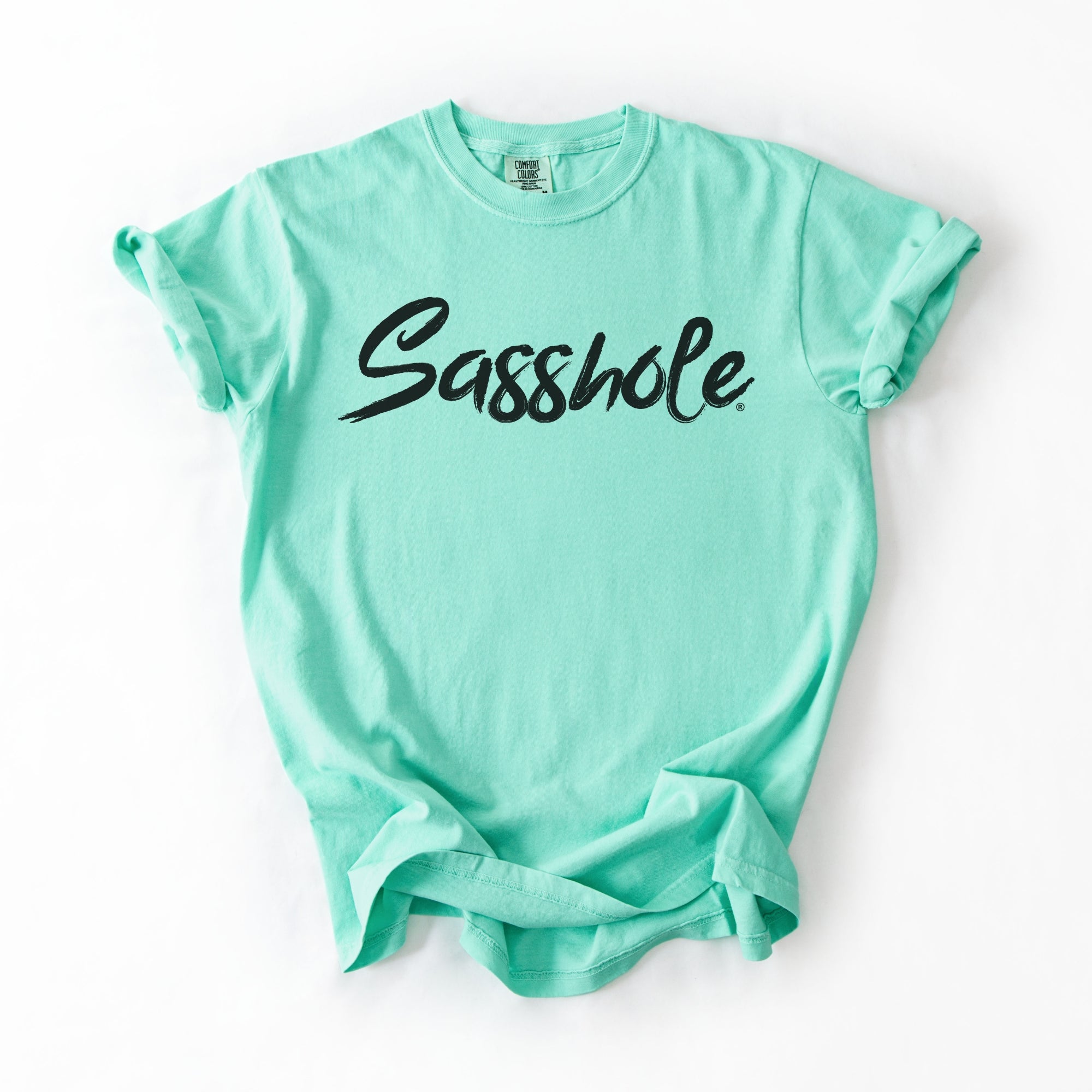 Image of Sasshole® Women’s Comfort Colors® Tee – Bold Logo Funny Graphic T-Shirt, Relaxed Fit Statement Shirt