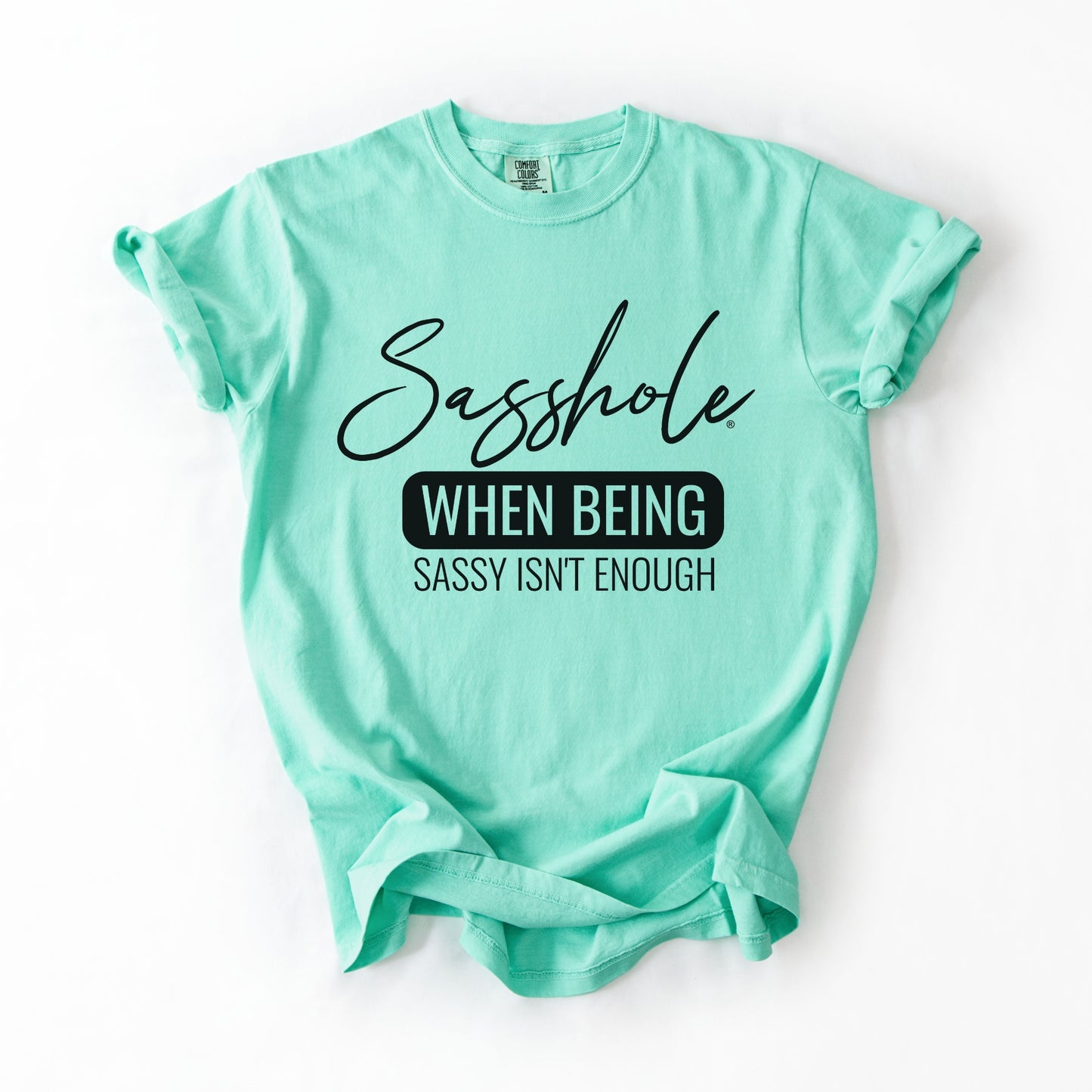 Sasshole® “When Being Sassy Isn’t Enough” Comfort Colors® Tee – Bold Graphic T-Shirt