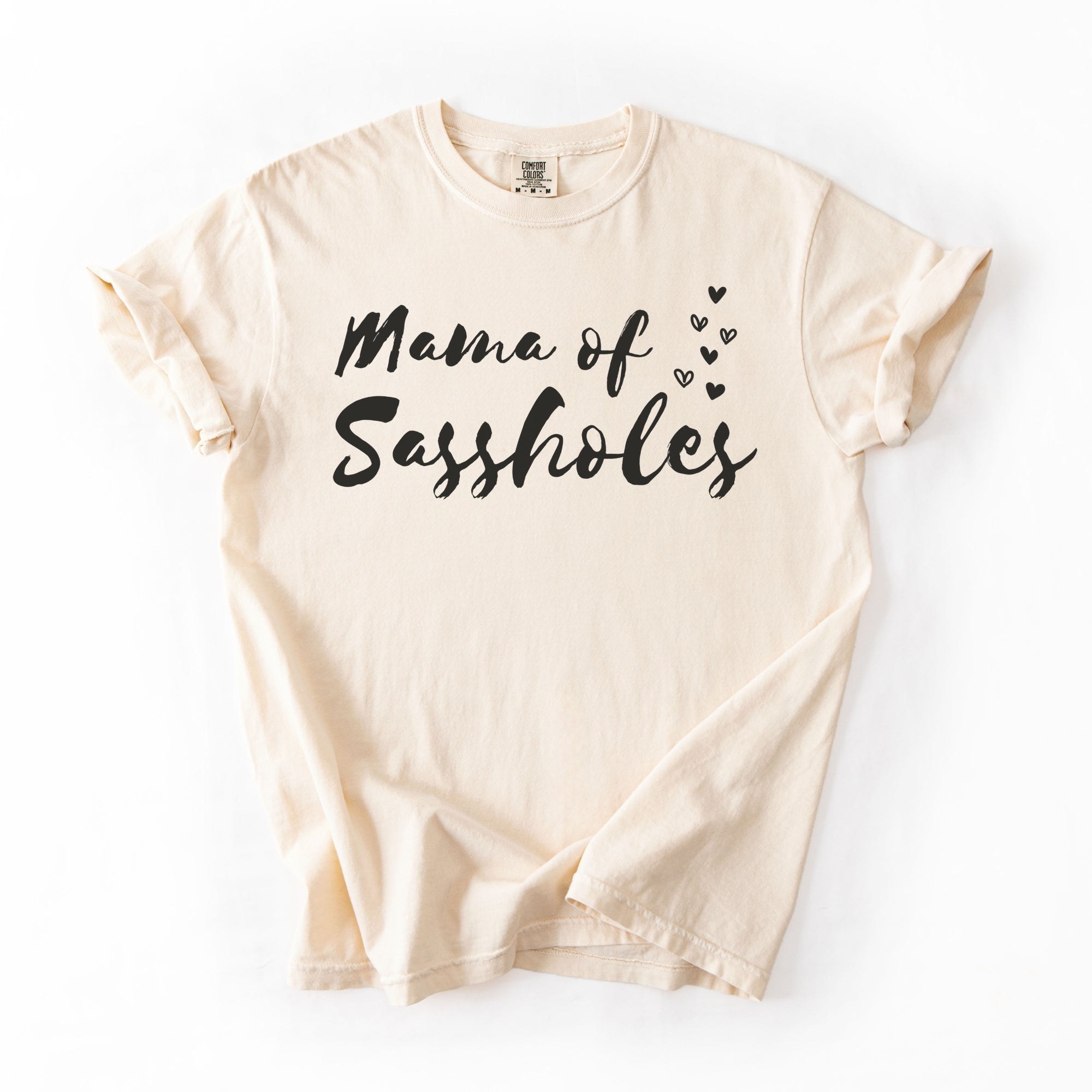 Image of Sasshole® Women’s Comfort Colors® Tee – “Mama of Sassholes” Funny Graphic T-Shirt, Bold Statement Shirt for Moms