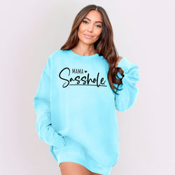 Image of Sasshole® Mama Sweatshirt – Funny Women’s Comfort Colors® Pullover