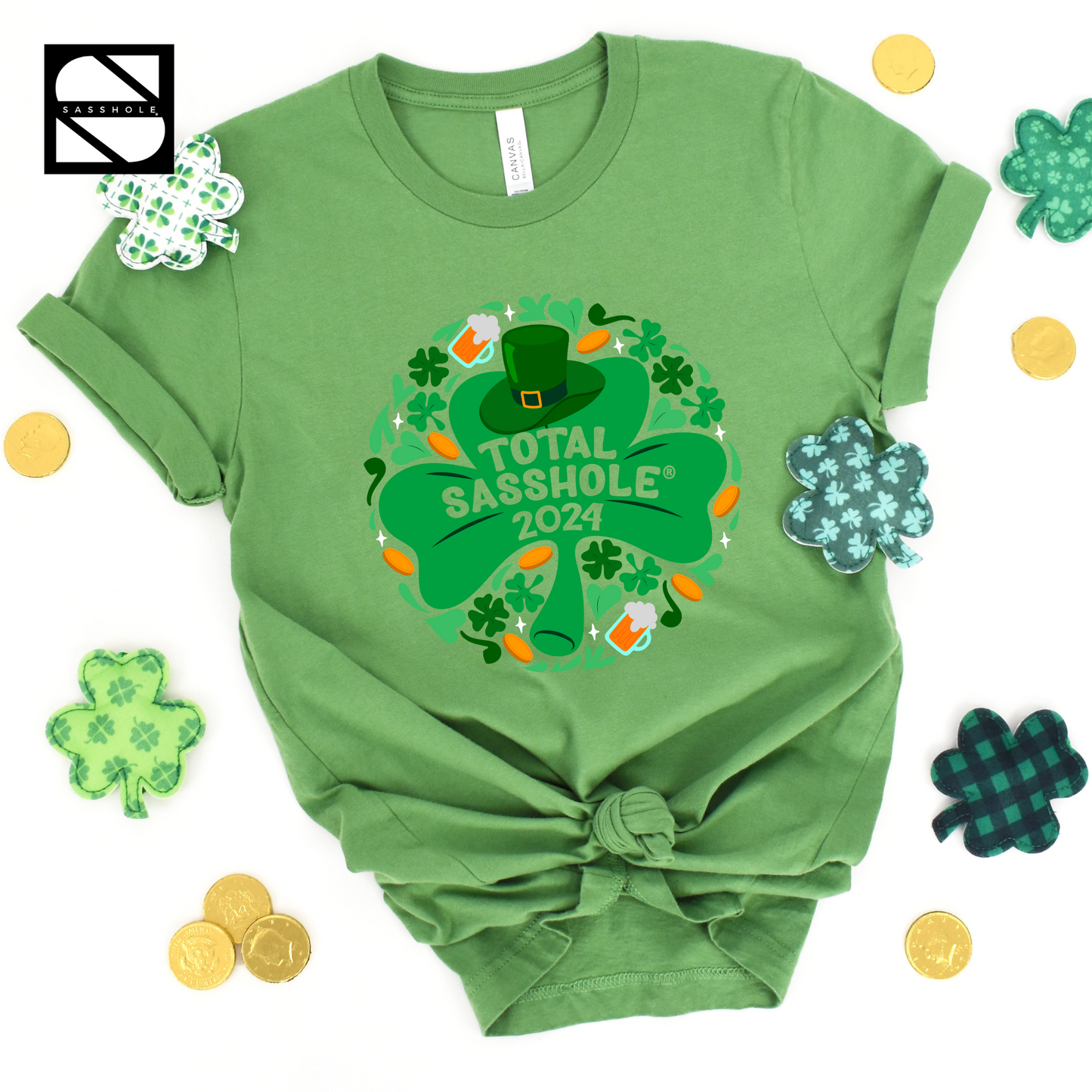 St Patricks Day Shirt Women Leaf Green